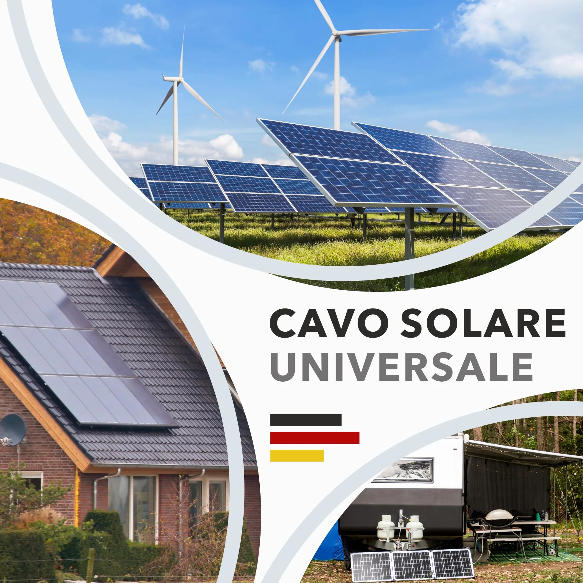 Cavo Solare di Prolunga 4mm² 2m IP68 RedStar24 per Pannello Solare Inverter