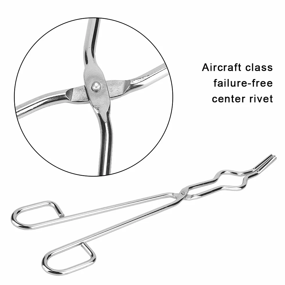 Pinze per Crogioli, Pinze per Crogiolo in Acciaio Inossidabile per Supporto Becher Strumento di Colata per Raffinazione del Metallo per L'Industria di Laboratorio(11.8 inch)
