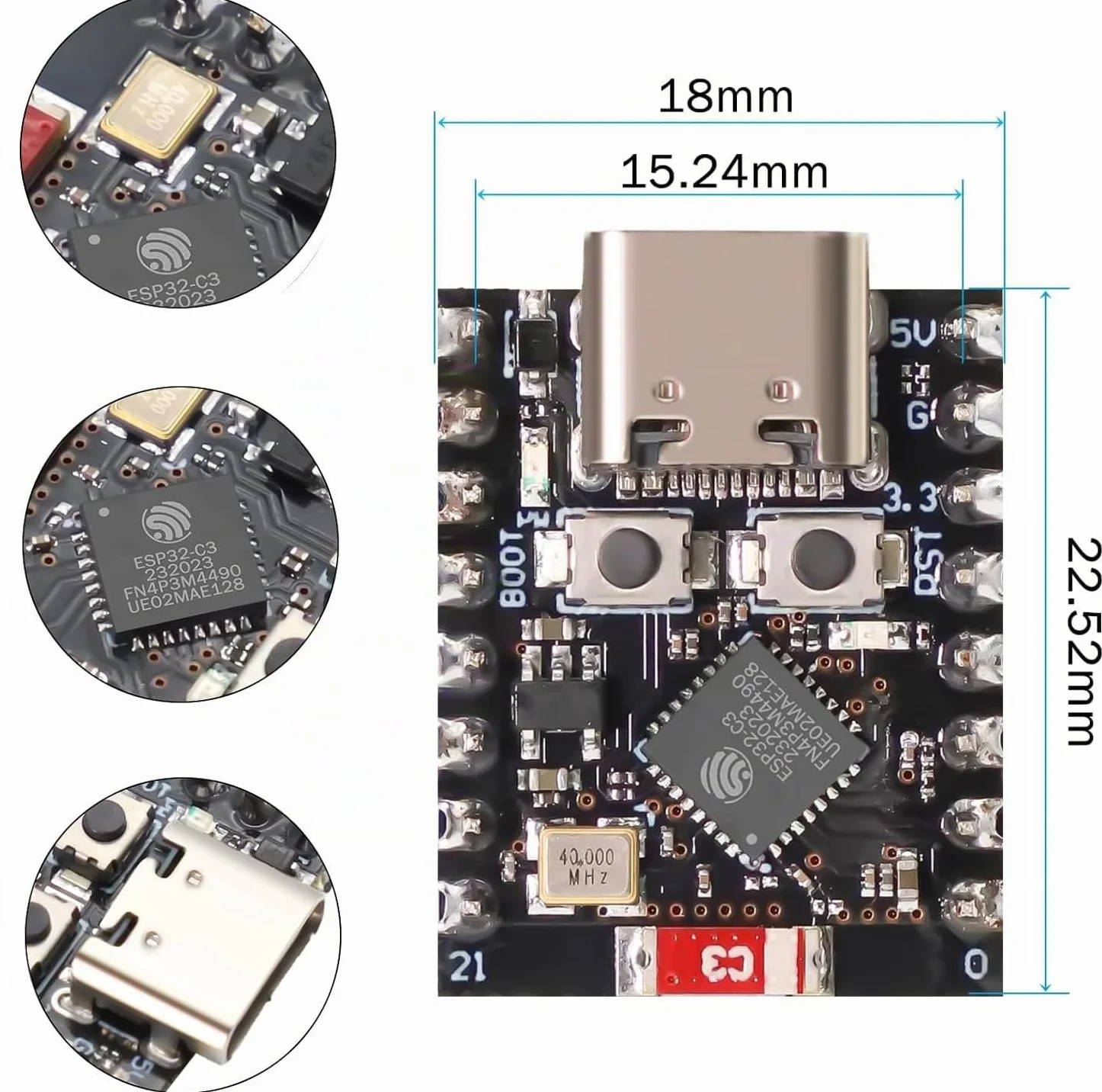 ESP32 C3 Mini Scheda di sviluppo WiFi Bluetooth Compatibile con Arduino 2PCS