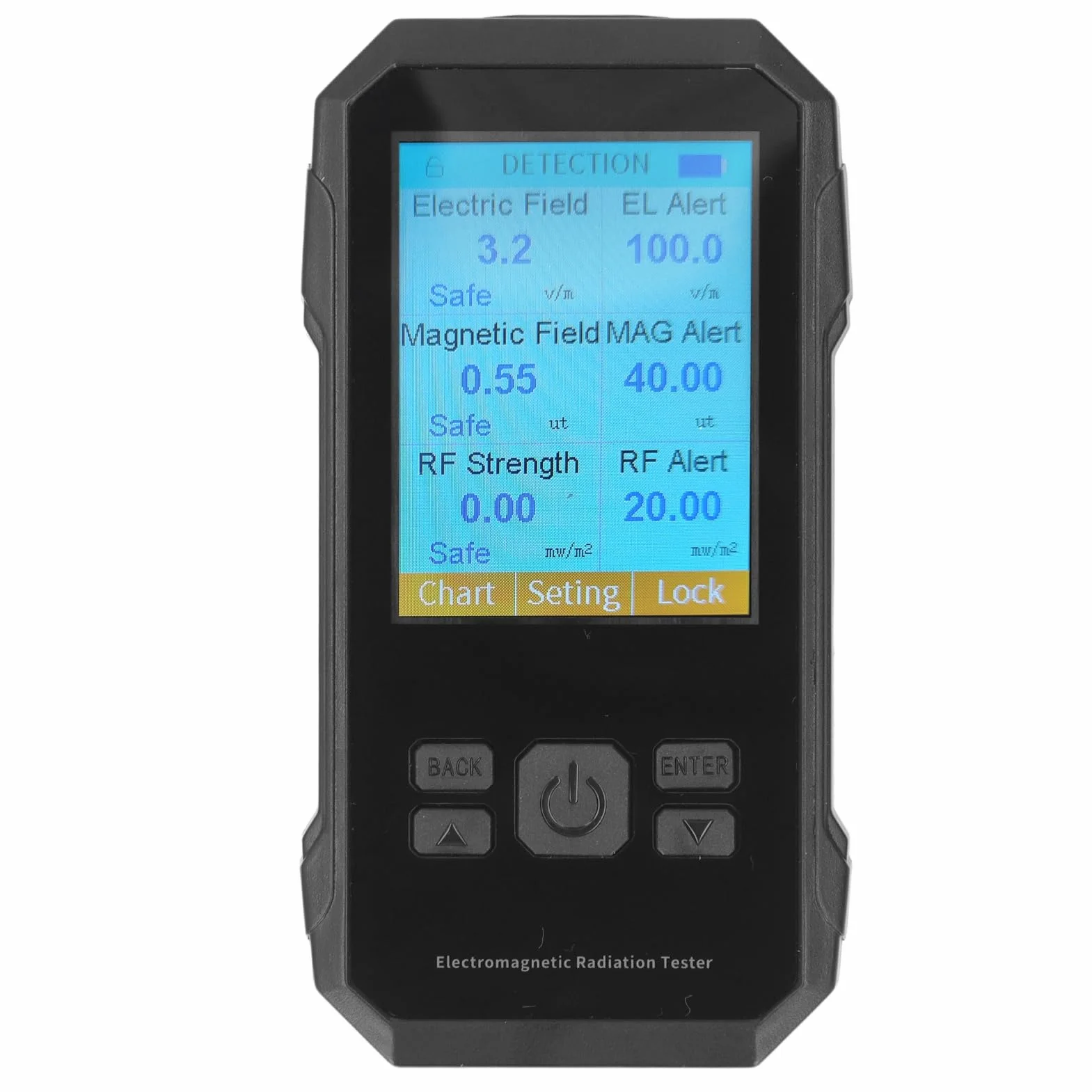 Misuratore EMF Misuratore GQ Avanzato Ricaricabile 3 in 1 con Rilevamento 5G, Registratore Dati, Analizzatore di Spettro per Casa, Ufficio, Fabbrica (BLACK)