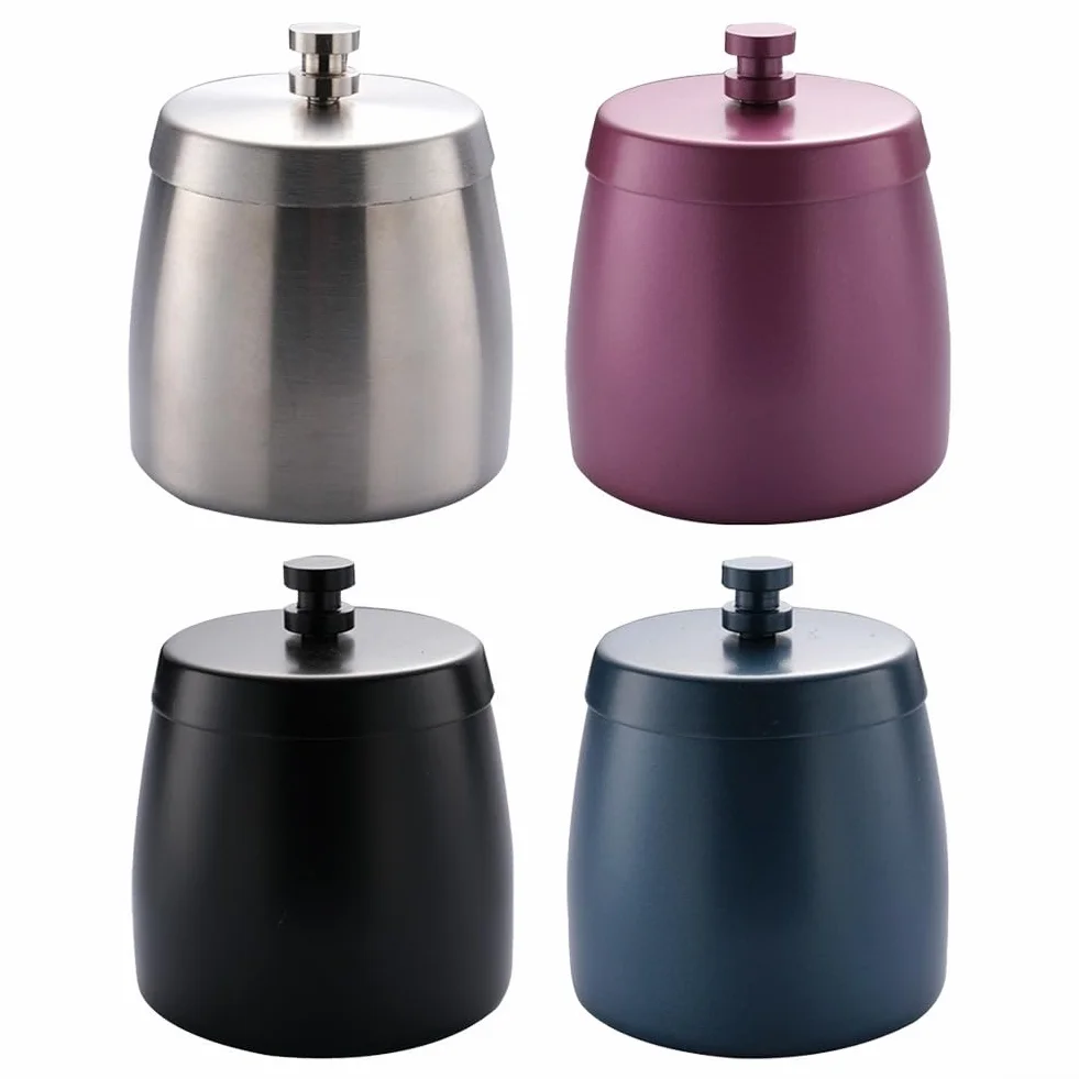 Raccoglitore di fuliggine in acciaio inox con coperchio, per interni ed esterni, design antivento per terrazze e giardini, facile da pulire, a prova di odore (argento)