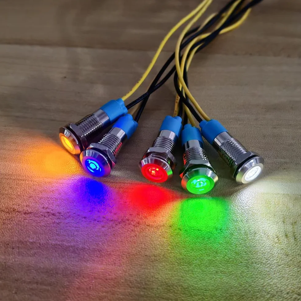 Gebildet 5pcs 8mm 230V AC LED Indicatore Luminoso in Metallo Lampada di Segnalazione Impermeabile (Verde)