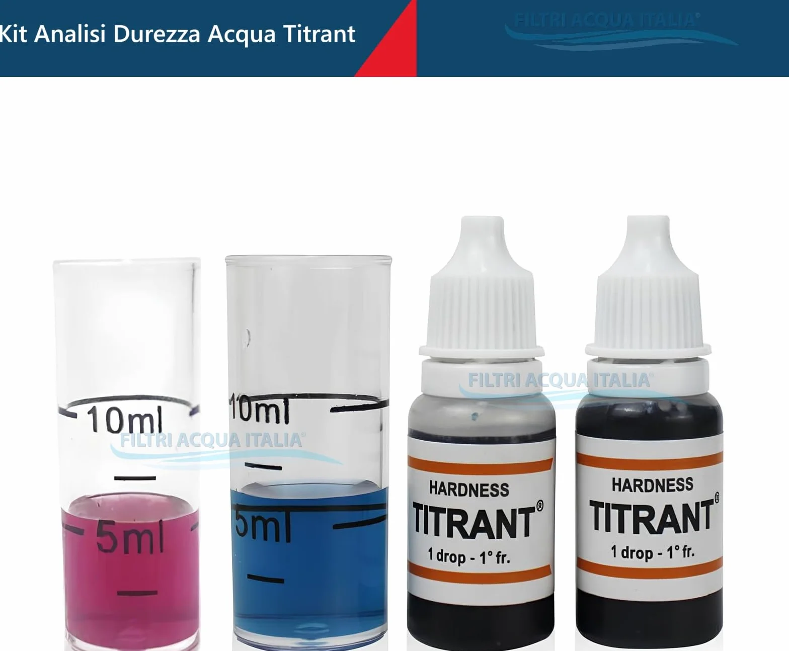 Titrant Kit Analisi Durezza Acqua Gradi Francesi 2 Pezzi