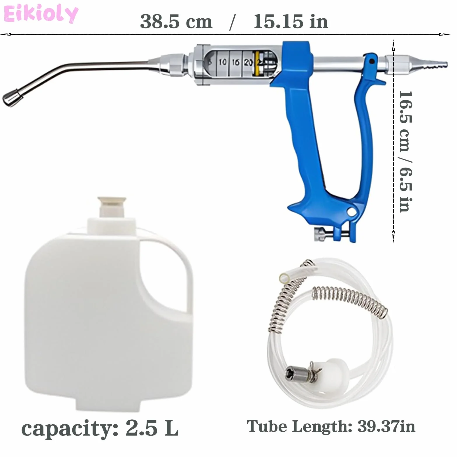 Veterinarie Dispenser Regolabile In Metallo 30 ML, Pistola Iniezione per Bovini Cavallo Pecore