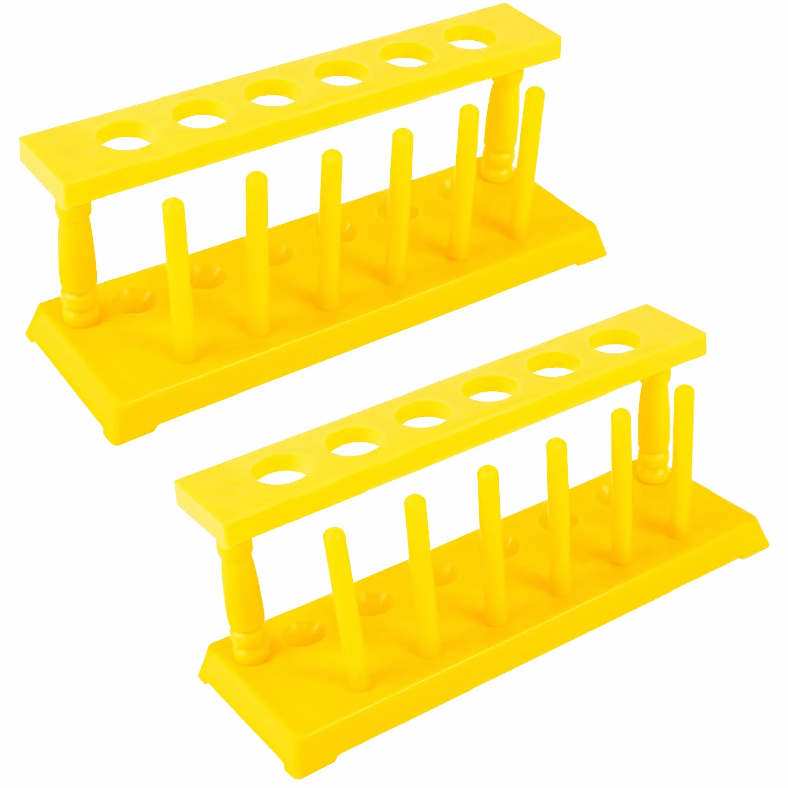 Portaprovette Da Laboratorio Portatile Staccabile Da 2 Pezzi Portaprovette Da Laboratorio In Plastica Con 6 Perni Di Asciugatura Supporto Per Organizzazione Provette Salvaspazio a 6 Colonne