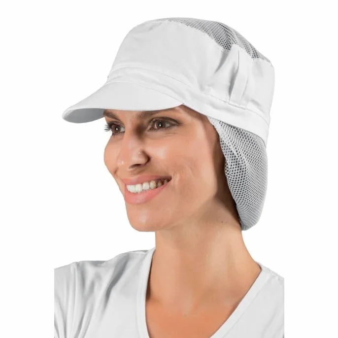 Cappello da Lavoro CHARLY 100% Cotone Bianco con Rete Traspirante