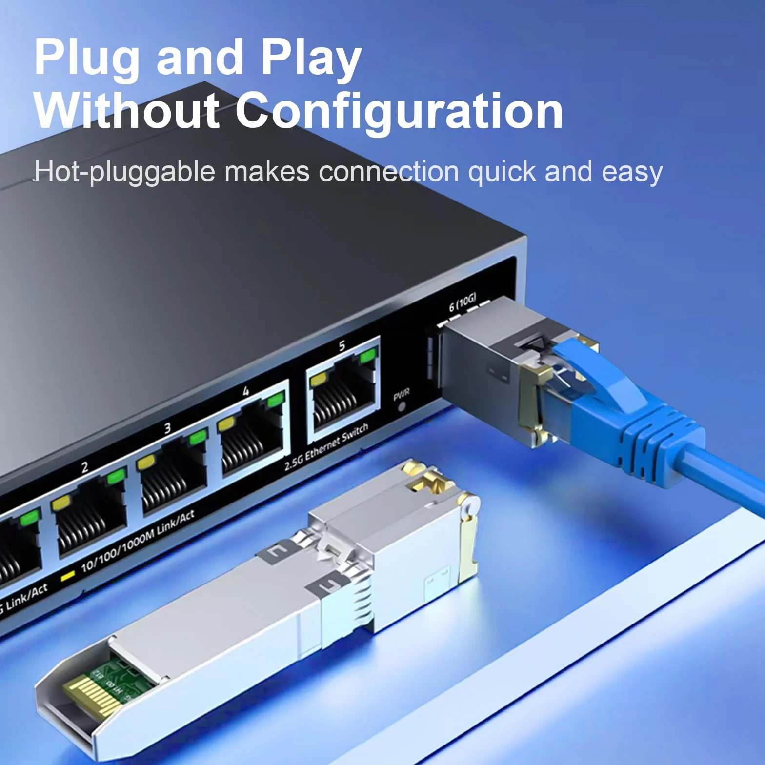 Modulo 10G SFP+ RJ45 rame CAT6a/7 30m compatibile Cisco SFP-10G-T-S Ubiquiti uacc-cm-rj45-mg D-Link Supermicro MikroTik S+RJ10