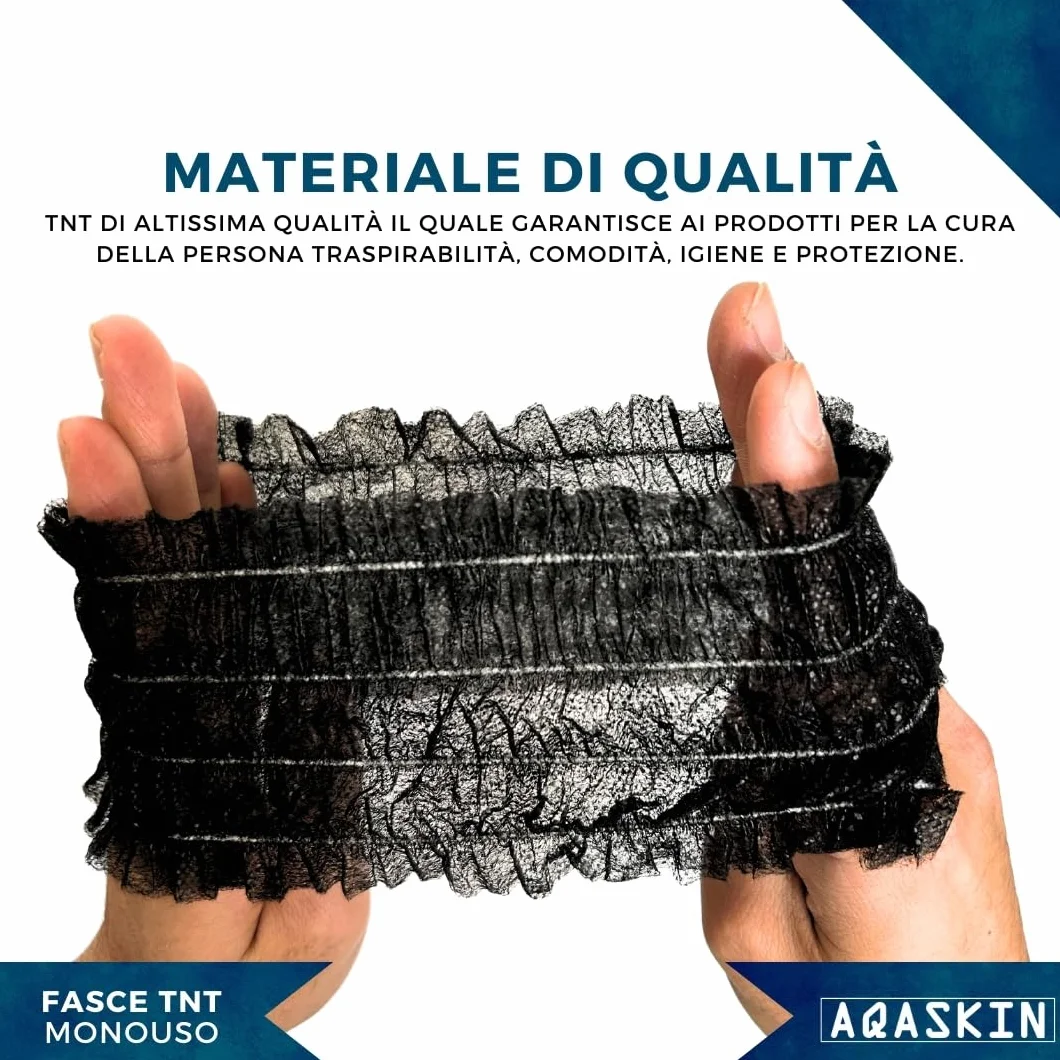 Fasce Elastiche Capelli Monouso TNT 1000 pz Nero