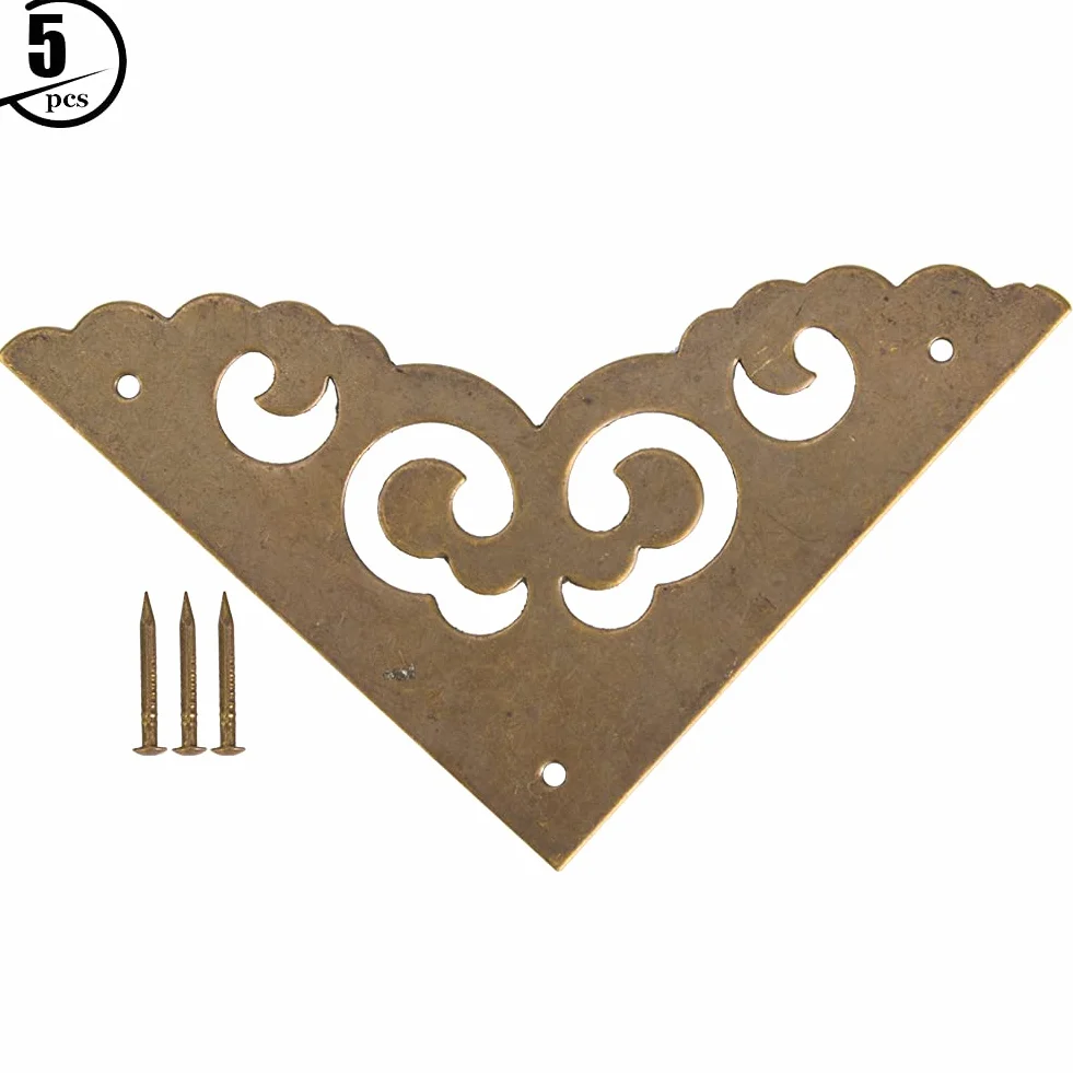 Angoli del petto in ottone, paraspigoli, per la decorazione di mobili(Bronzo)