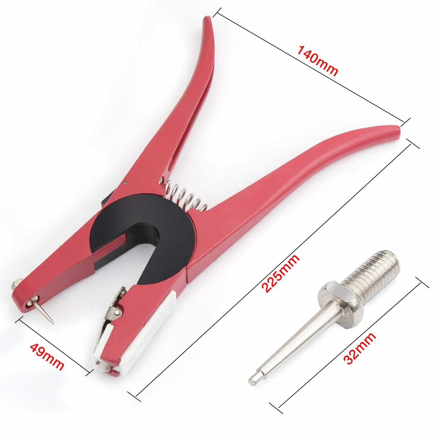 Pinze per Etichette per Animali Bestiame Animale Marchio Auricolare Pinza Applicatore per l'Installazione di Suini Bovini Pecore Orecchio Marchio Auricolare (Rosso)