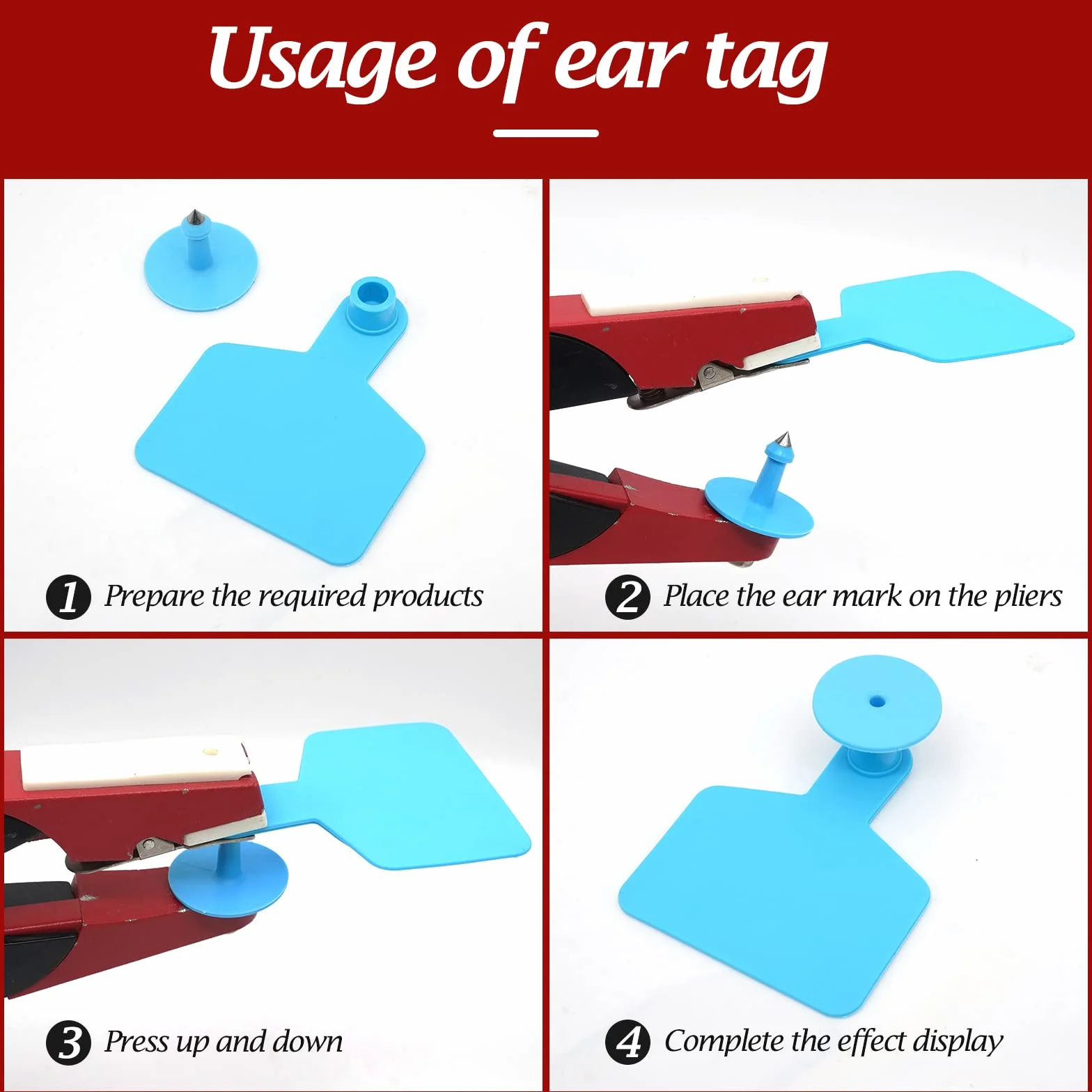 100 etichette auricolari vuote per bestiame 7,9 cm L x 2,6 cm W blu etichette per l'identificazione degli animali in TPU etichette per bestiame strumenti agricoli per mucche maiali pecore