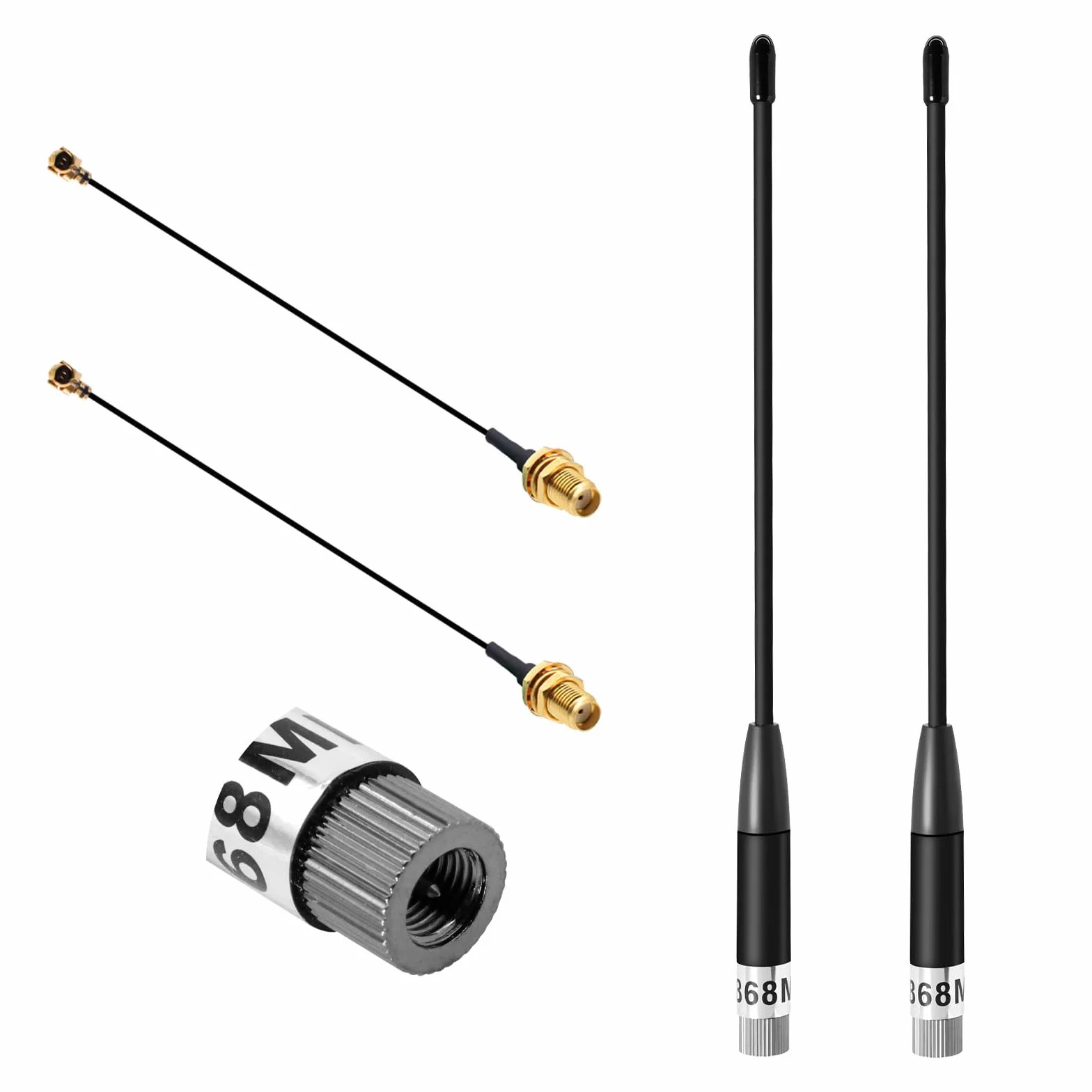 10dBi Gain/868MHz Antenna LoRa per ESP32/LoRa32 V3/LoRa32u4 II, SMA Maschio 195 mm + Cavo da (U.FL IPX) a SMA Femmina per Meshtastic LoRa Long Range Soft Whip-Antenne (2 pezzi)