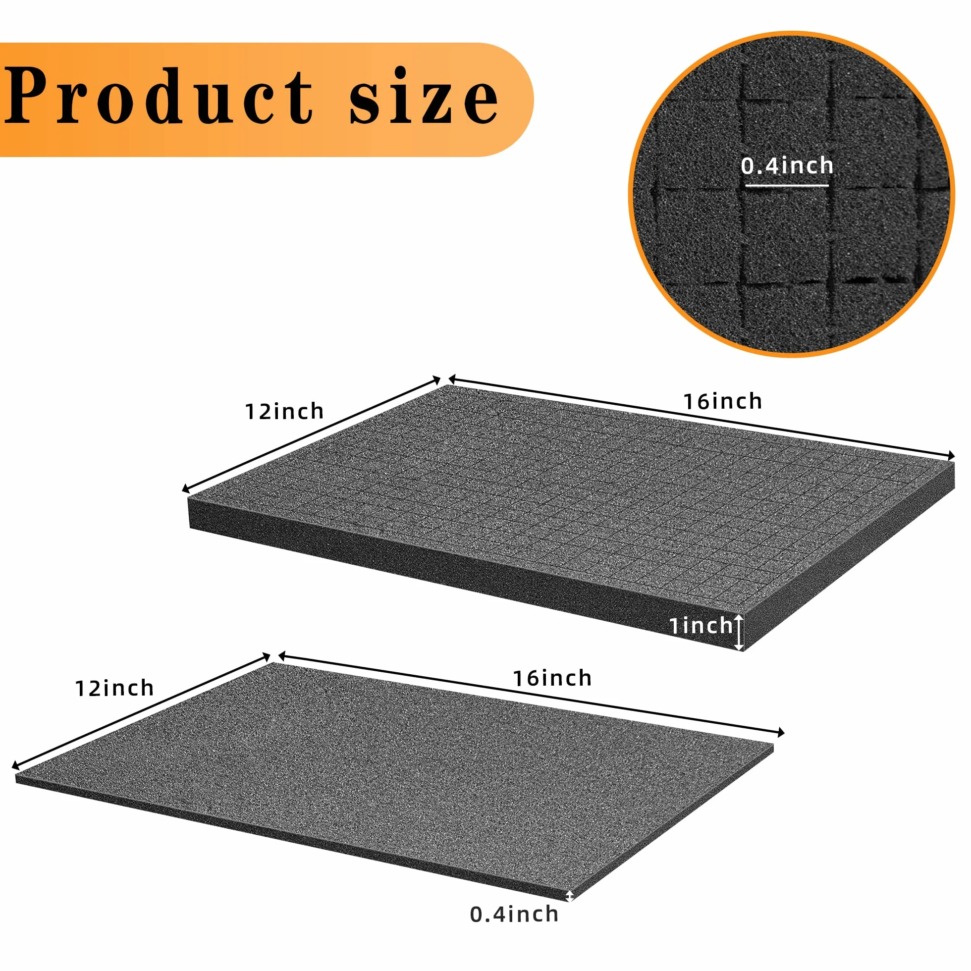 Poliuretano espanso inserto in schiuma pretagliato 4 PCS 400 x 300 x 25mm 4 PCS 400 x 300 x 10mm valigetta per attrezzi