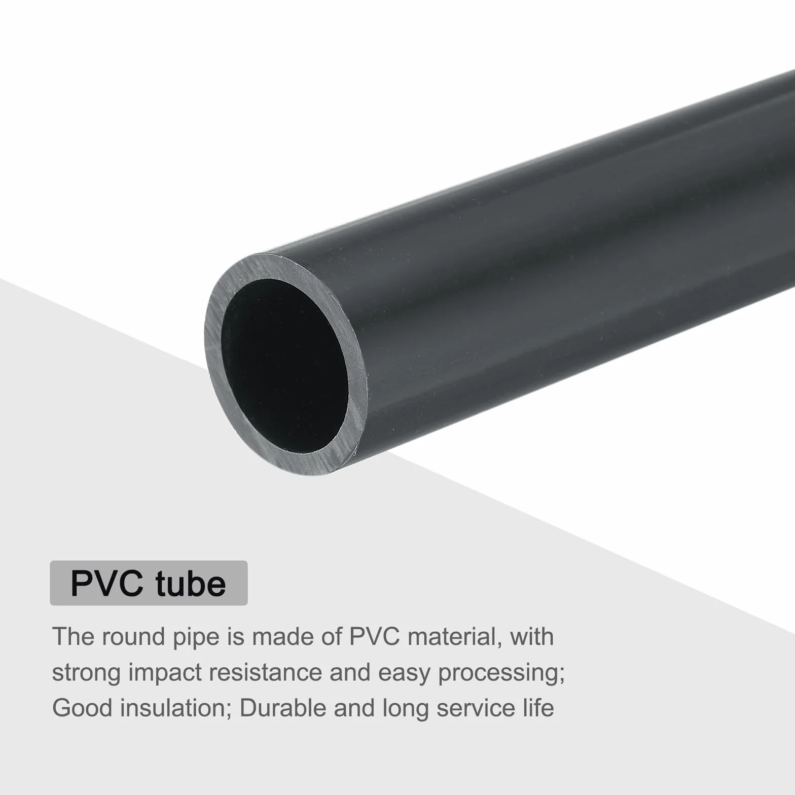Tubo Rigido Rotondo in PVC 17,6mm ID 22mm OD 330mm Grigio Scuro Alta Resistenza per Tubi d'Acqua Guaina Cavi