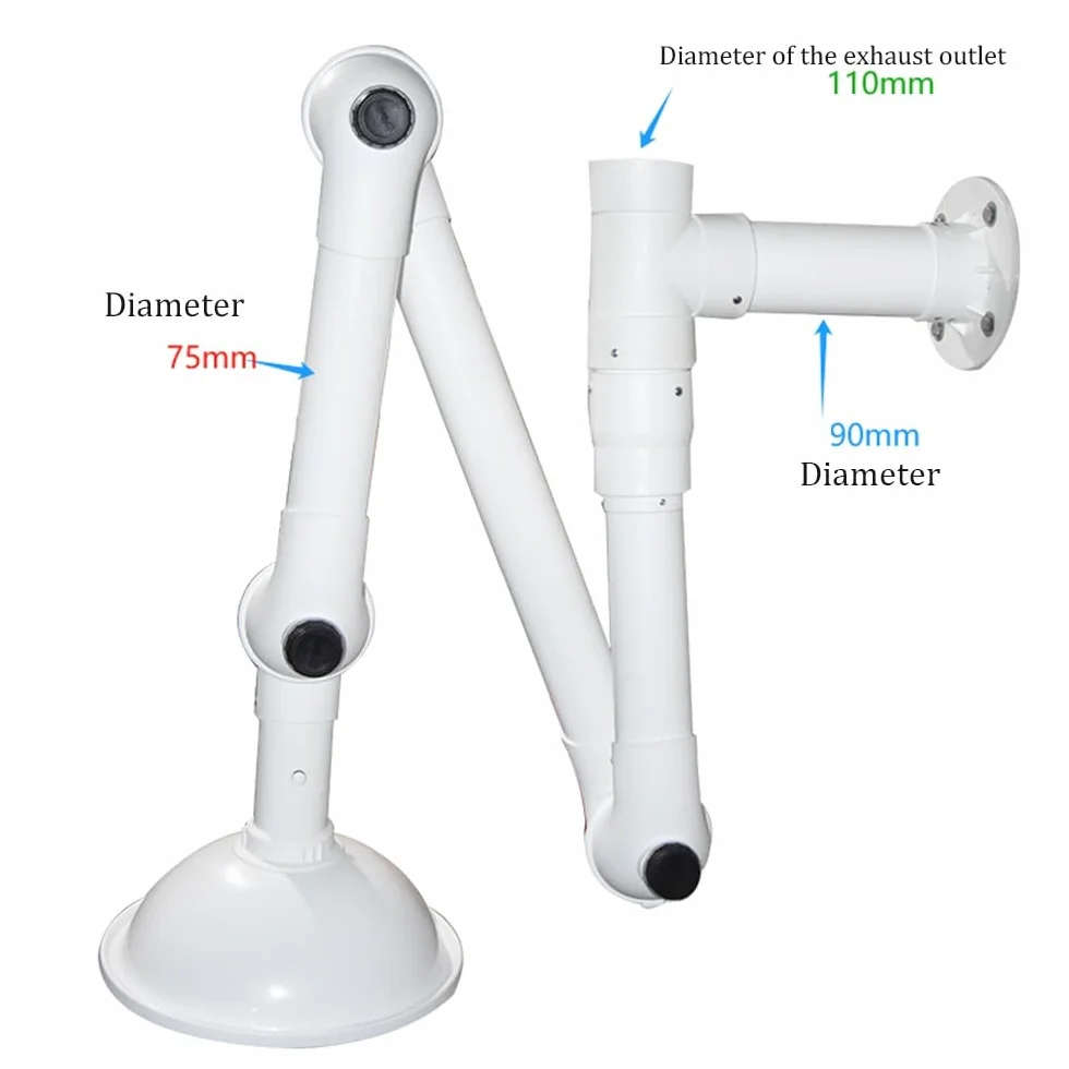 Cappa Aspirante, Cappa Aspirante Da Laboratorio Universale Con Braccio Aspirante, Cappa Aspirante Universale 1 Pz(White,Wall-mounted)