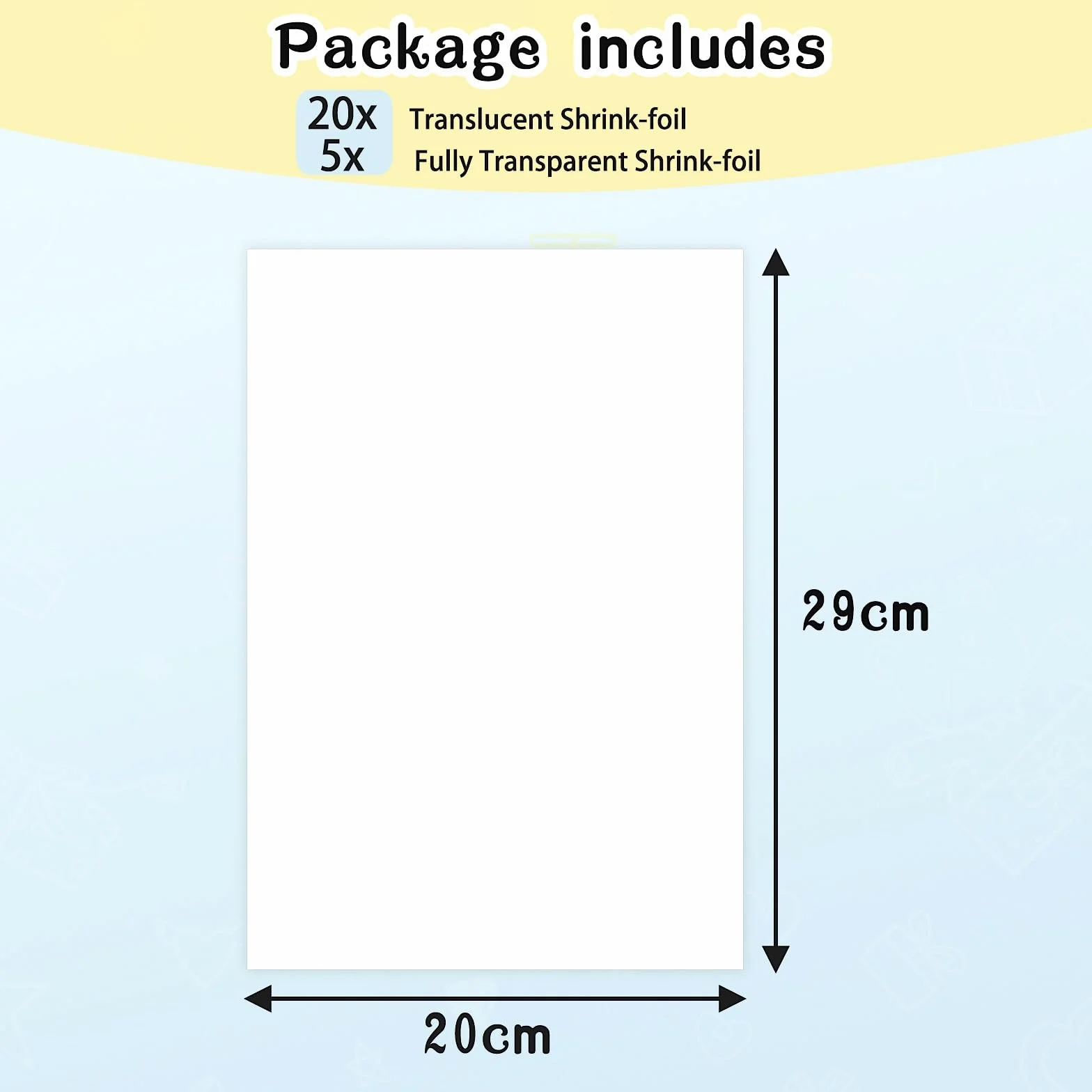 LUZOON 25 Fogli Plastica Termoretraibile A4 di Plastica Termoretraibile Traslucido Piena Trasparenza Carta Termoretraibile Spessore 0,3 mm, dimensioni 20 x 29 cm (25 Pezzi-A4)