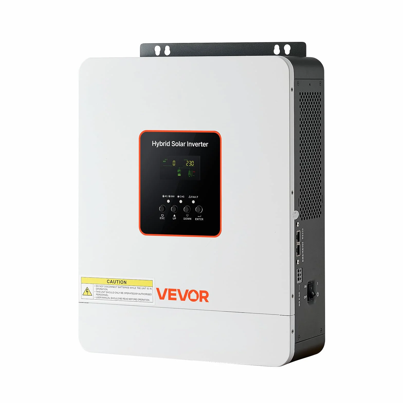 VEVOR Inverter Solare Ibrido Off-grid 3000 W 24 V CC a 230 V CA, Inverter e Caricabatteria Onda Sinusoidale Pura, Regolatore Solare MPPT da 80 A Integrato, Compatibile con Batteria al Litio al Piombo