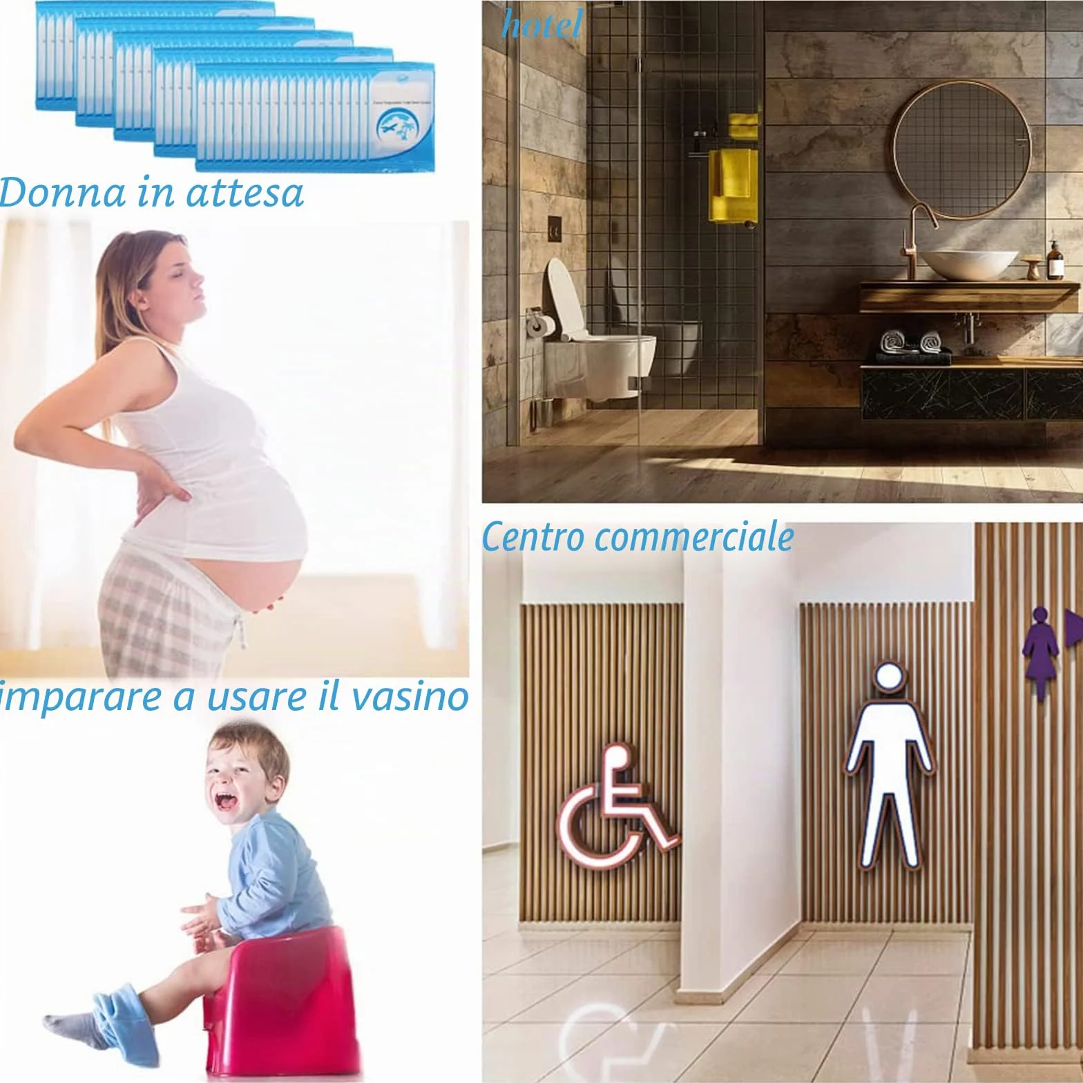 Copriwater usa e getta PO, tappetino portatile per WC, monouso, imballaggio indipendente, protezione igienica per viaggi