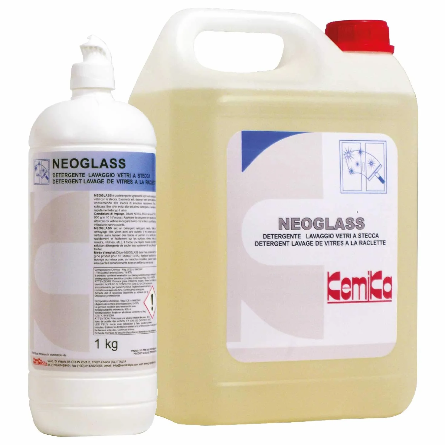 KEMIKA-NEOGLASS Kg 5 detergente liquido per lavaggio vetri