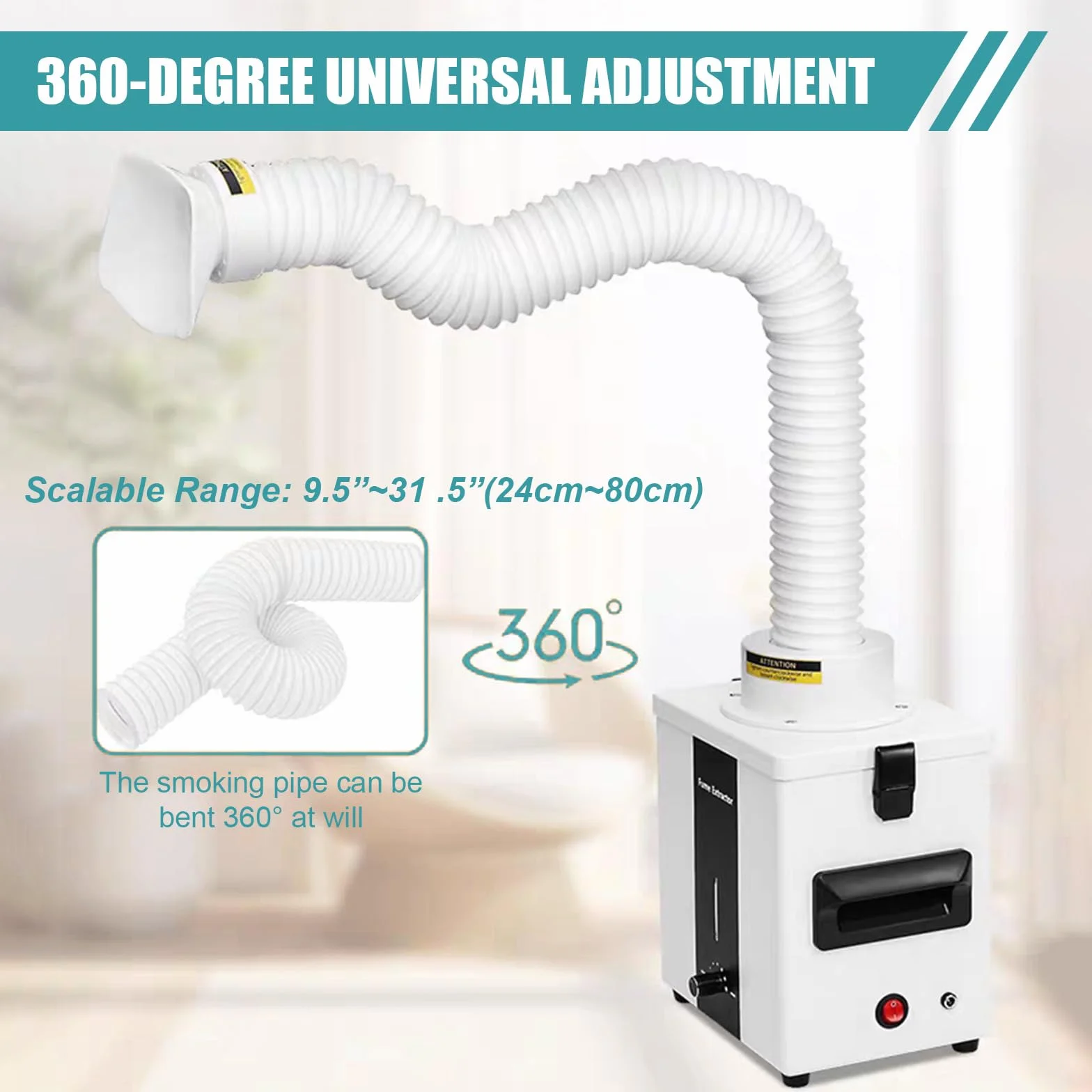 Aspirazione del fumo di saldatura, 50 W, filtro a 3 livelli, cappa aspirante per incisioni laser