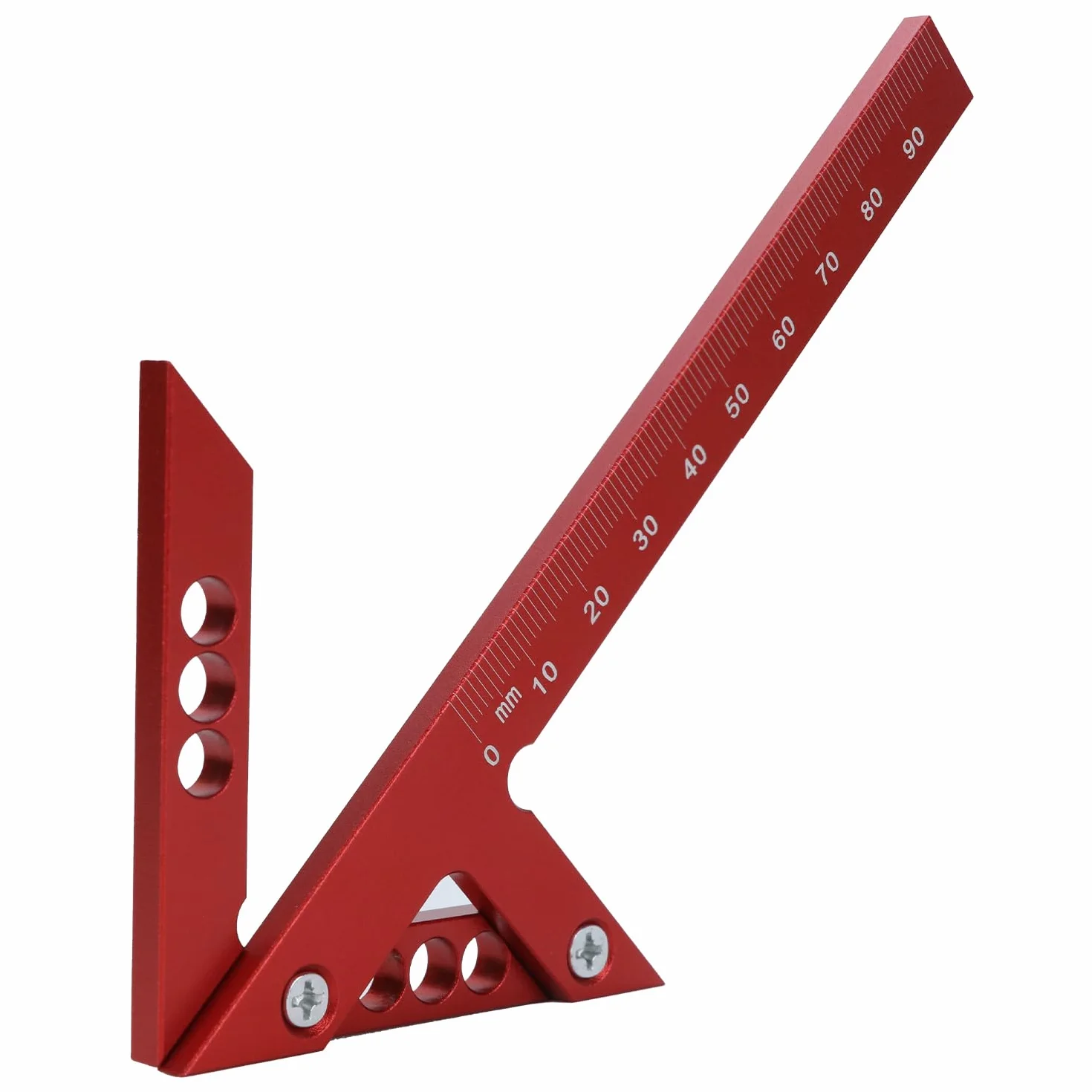 QWORK® Center Finder Angolo di centraggio 45/90 gradi con scala da 105 mm, strumento di misurazione di precisione in lega di alluminio per linee centrali e angoli esatti