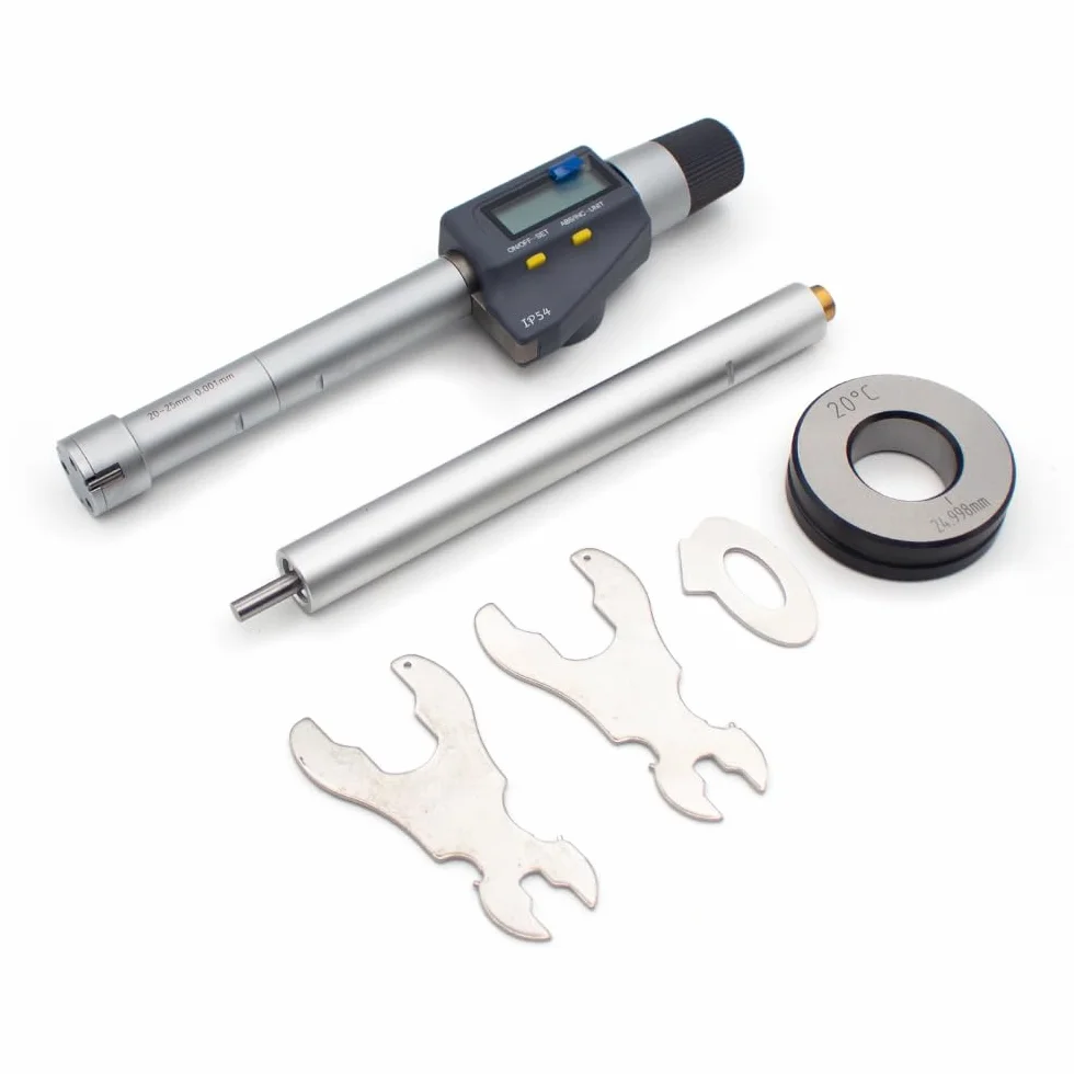 Micrometro per Fori Interni, Micrometro Digitale per Interni a 3 Punti Risoluzione Calibro per Foro a 3 Punti: 0,005mm, Calibro per Anello Interno del Diametro Esterno ad Alta Precisione(8-10mm)