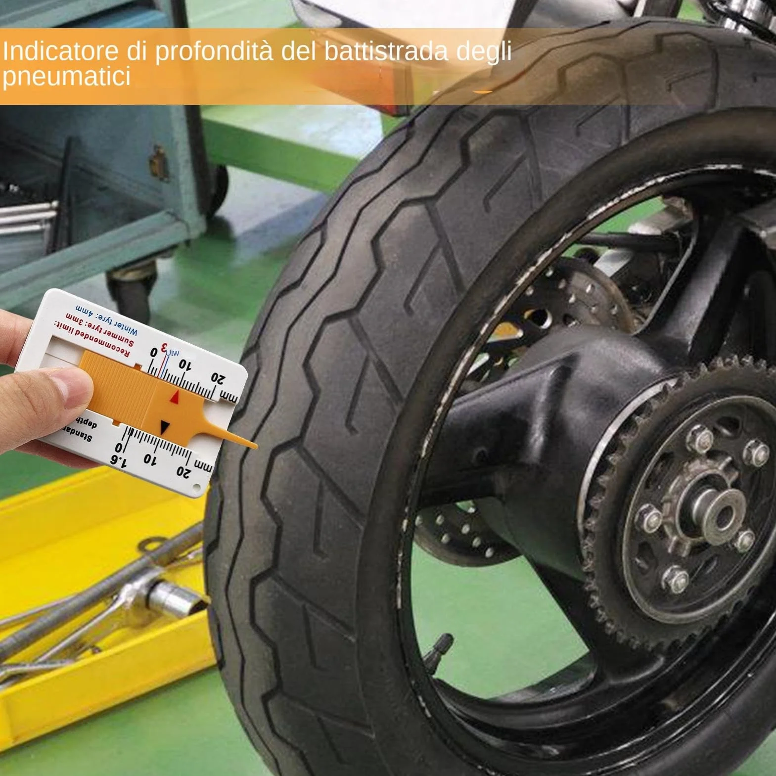 Misuratore di profondità per pneumatici 0-20 mm, calibro portatile