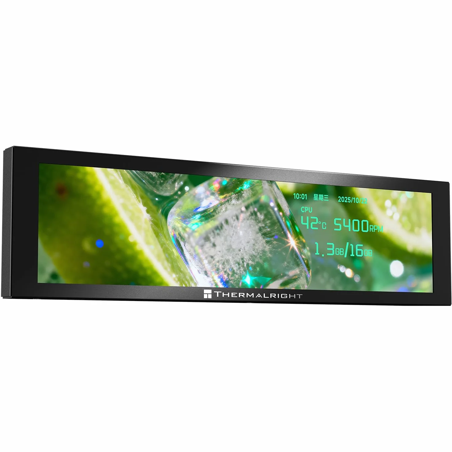 THERMALRIGHT Trofeo Vision 9.16 LCD Nero Display IPS magnetico da 9,16 pollici, risoluzione 1920x480, magnetizzato sulla superficie del telaio, visualizzazione DIY di immagini/video
