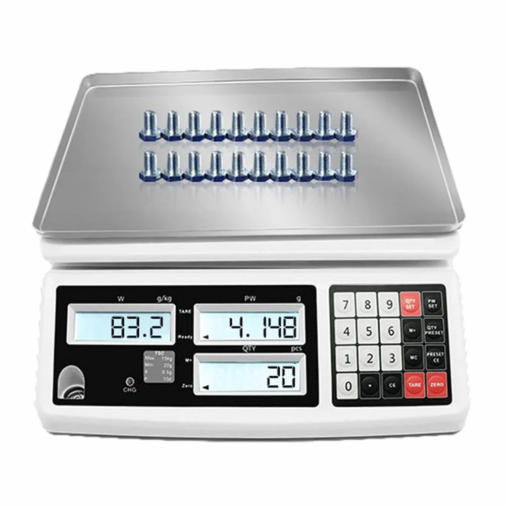 Bilancia Contapezzi per Parti E Monete Bilancia Contapezzi Industriale da Laboratorio Bilancia Digitale Bilancia Pesapersone E Contapezzi Grammo Scala (Size : 15kg/0.5g)