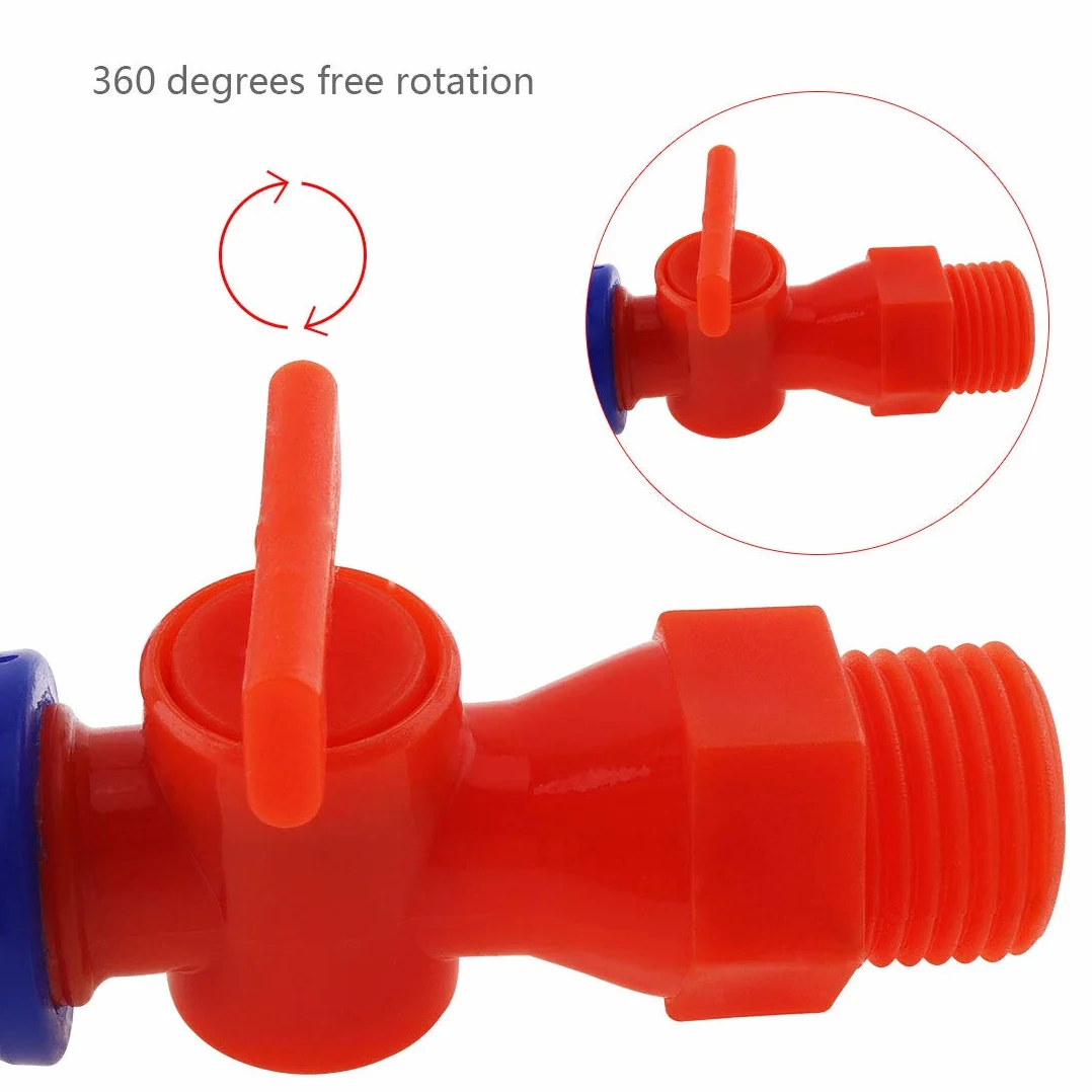 Tubo Flessibile del Liquido di Raffreddamento dell'Acqua con Filettatura da 1/4", Tubo di Raffreddamento in Plastica Regolabile con Ugello Piatto con Interruttore Blu