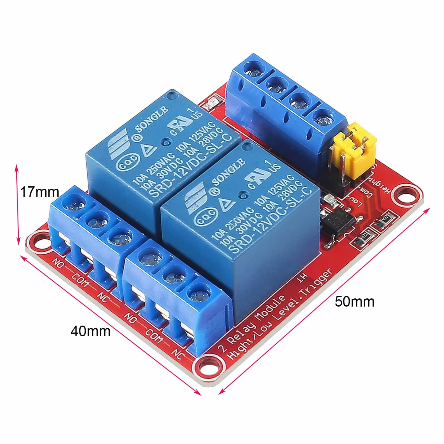 Gebildet 2 pezzi DC 12V 2 canali Modulo relè Scheda Scudo con Isolamento Optoaccoppiatore Supporto Alto o Basso livello Compatibile Scheda di Sviluppo Trigger