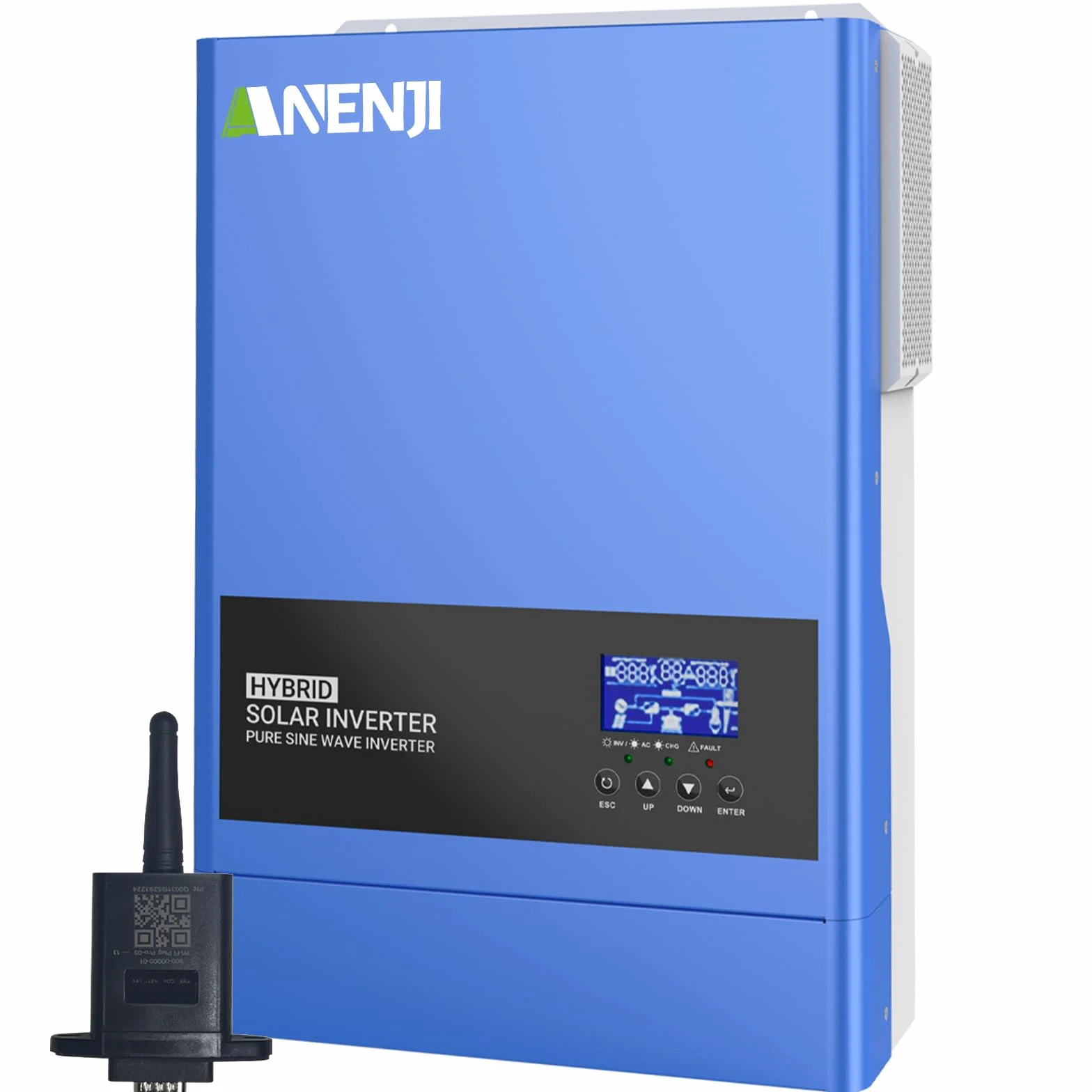 Inverter di corrente solare ibrido da 6200 W, 48 V DC a 230 Vac, inverter a onda sinusoidale pura con regolatore di carica solare MPPT da 120 A, tensione massima di ingresso PV 500 V, per