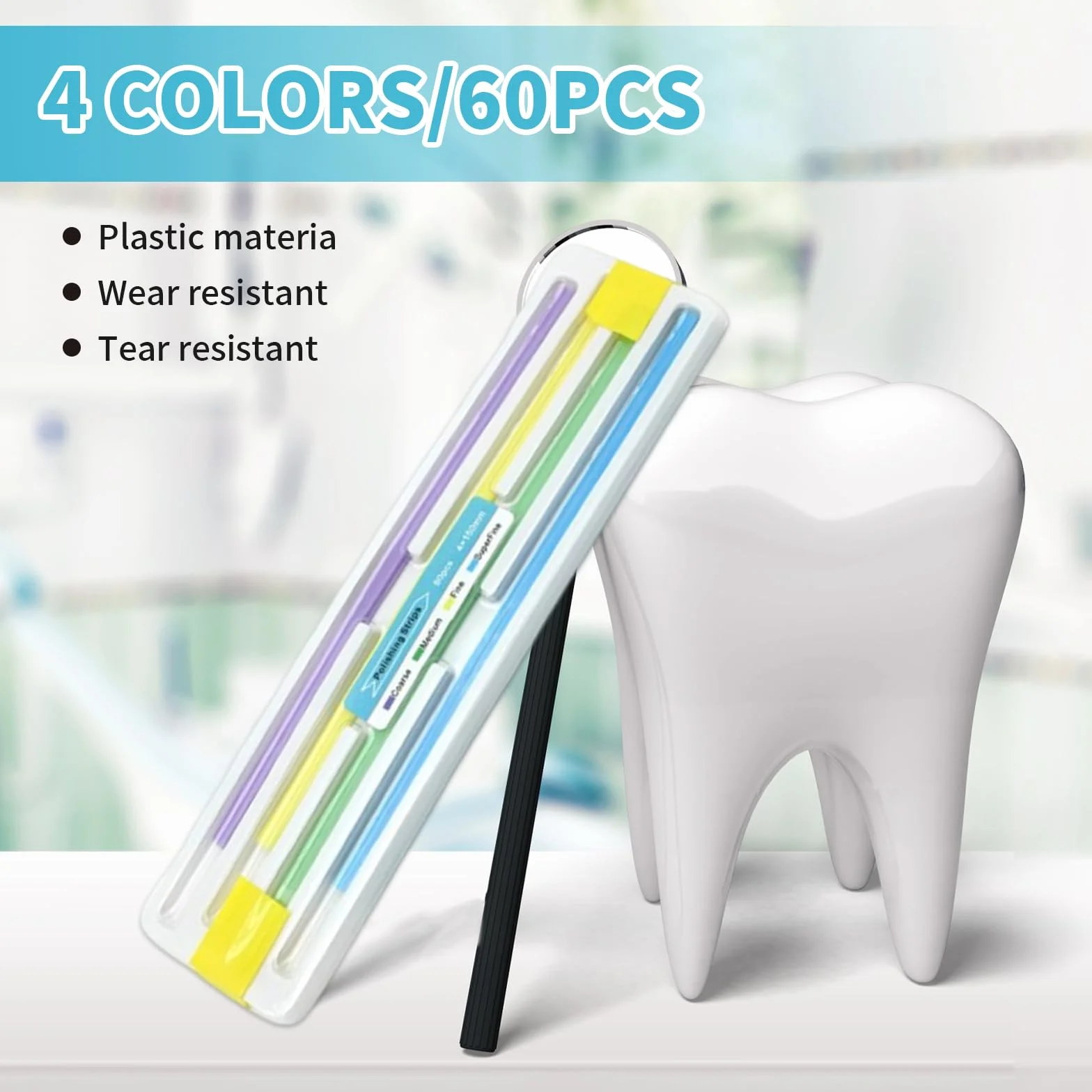 GUTERTOP 60 pezzi carta vetrata dentata per spazi intermedi, strisce abrasive dentali, kit pulizia profonda igiene orale