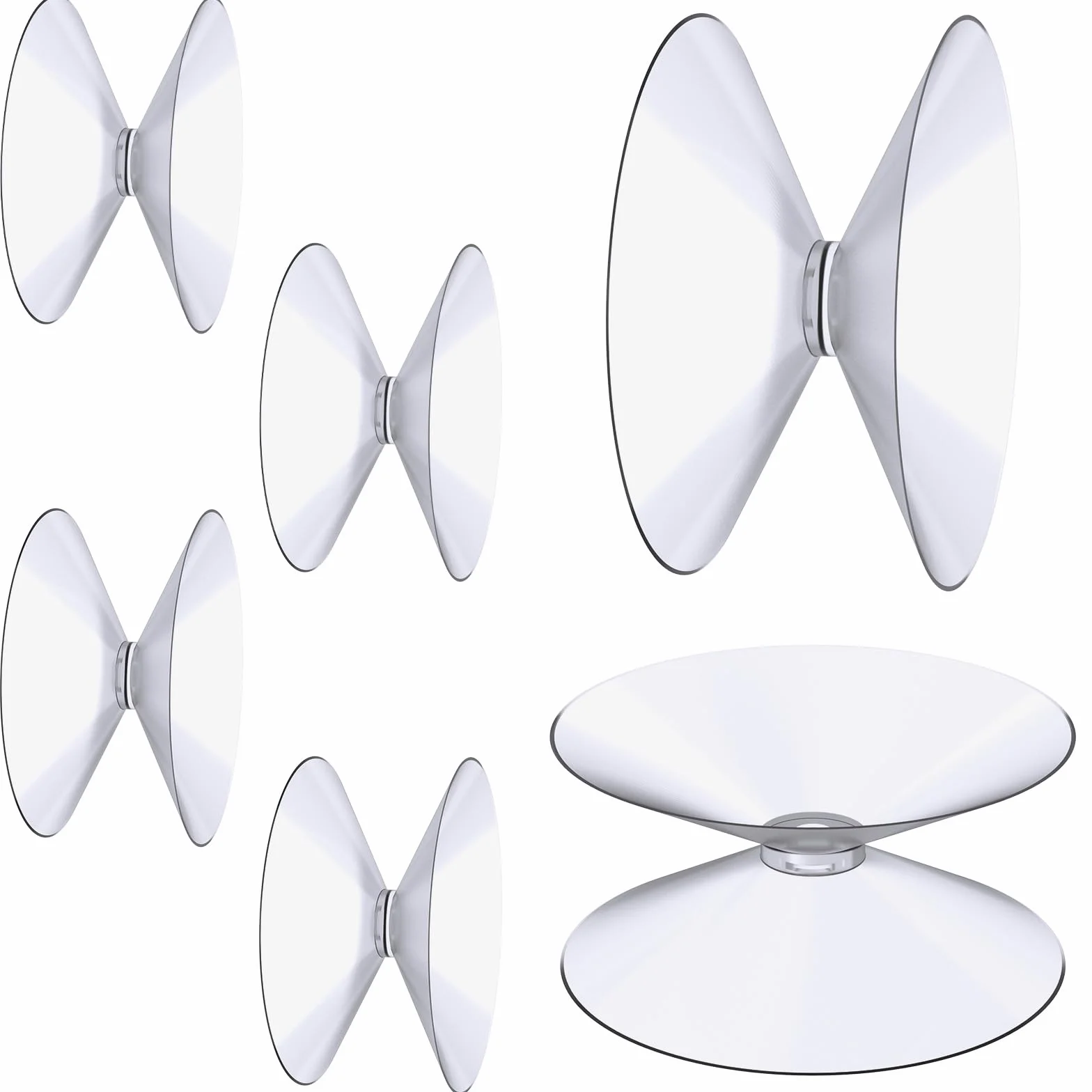 Flintronic 6 Pezzi Ventose Ø 40mm, Ventose piccole, Ventose Trasparenti, Ventosa Versatili in Plastica di Gomma, Ventose per Parasole Auto, per Bagno, Cucina, Ufficio, Specchio, Vetro, Finestra