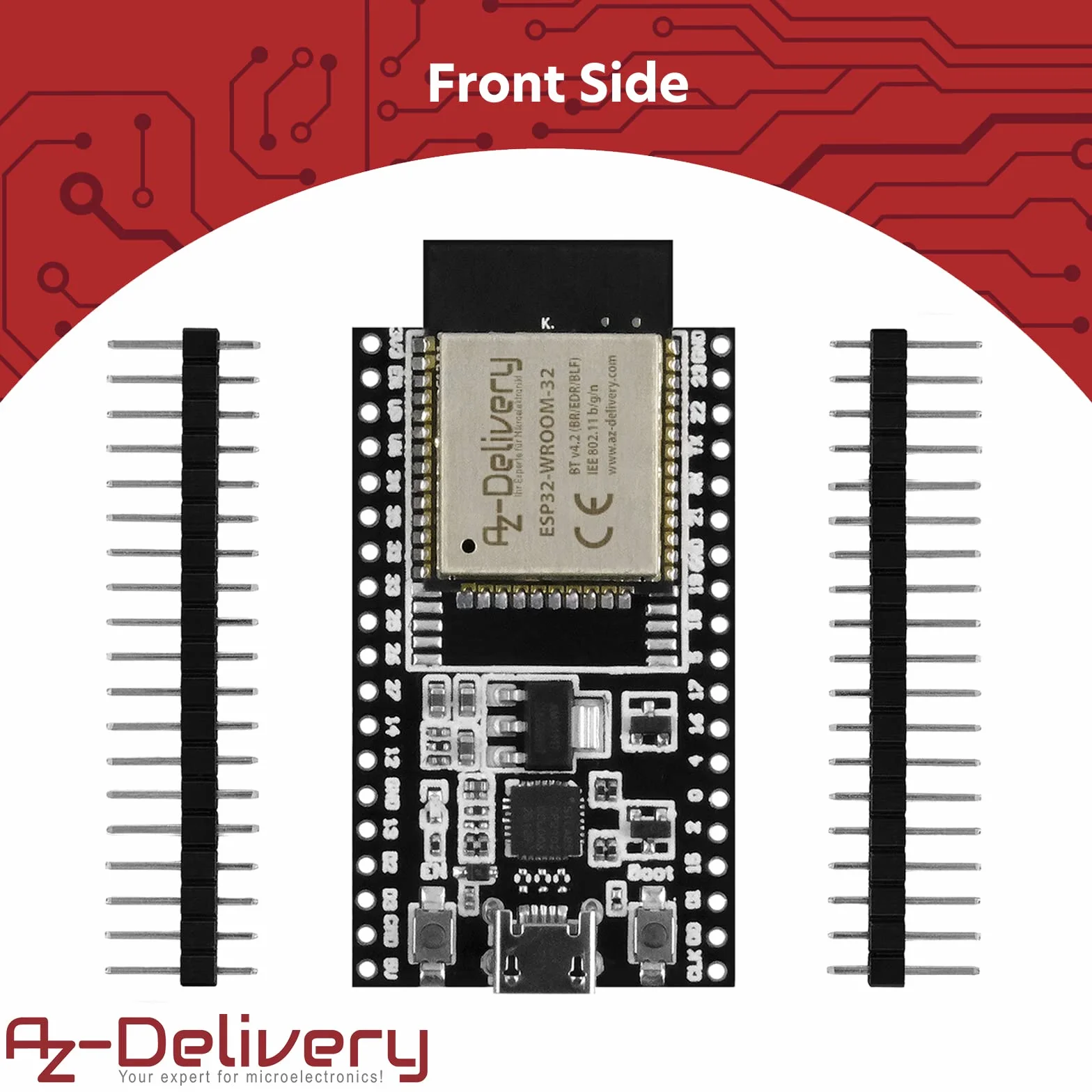 AZDelivery ESP32 Dev Kit C V4 NodeMCU WLAN/WiFi Scheda di sviluppo Non saldata (Modulo successivo al kit di sviluppo ESP32 C) Compatibile con Arduino incluso E-Book!