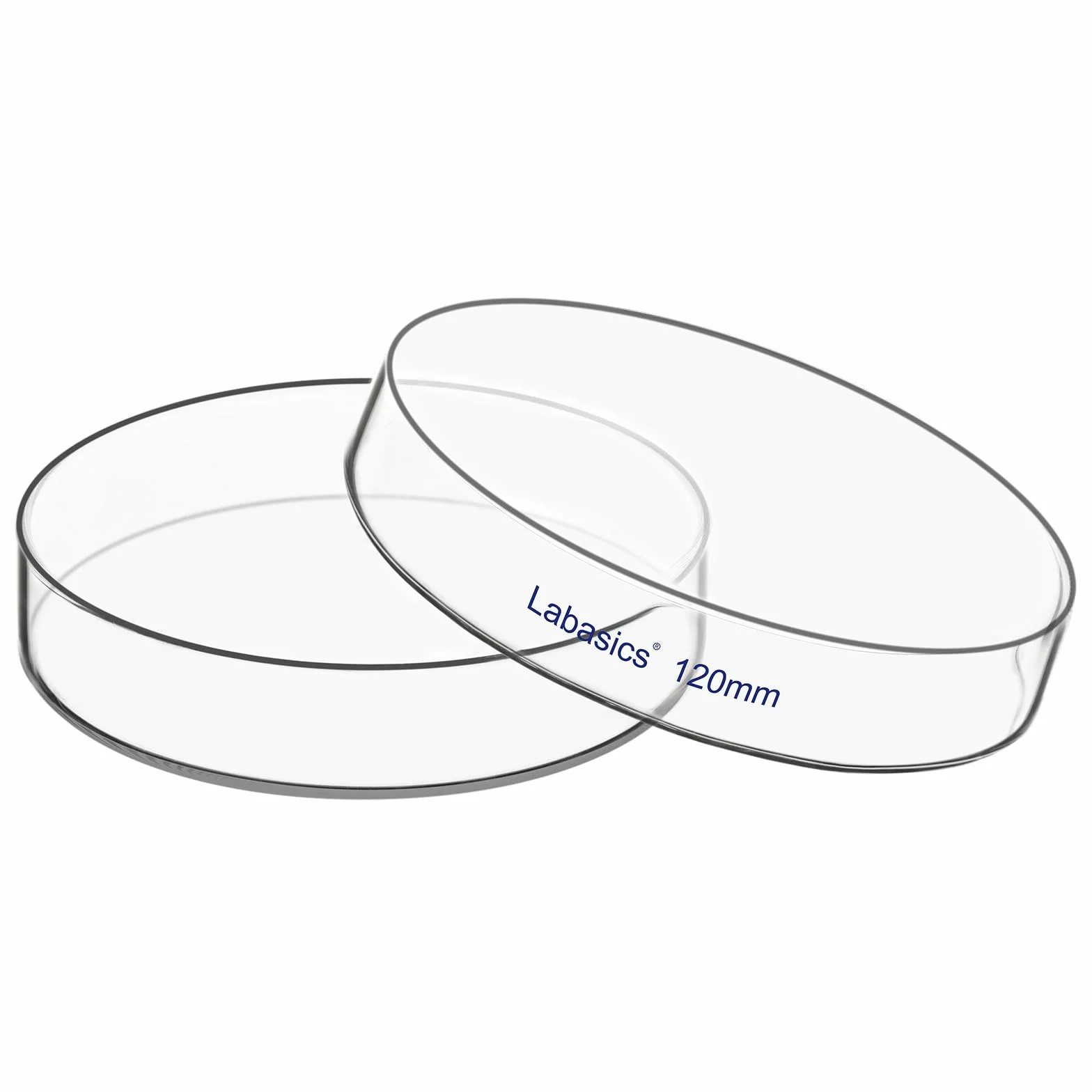 Labasics Piastra Petri con Coperchio, Vetro Borosilicato, Alta Trasparenza per Uso di Laboratorio, Ideale per Esperimenti Scientifici, Diametro 120 mm, 1 Pezzo