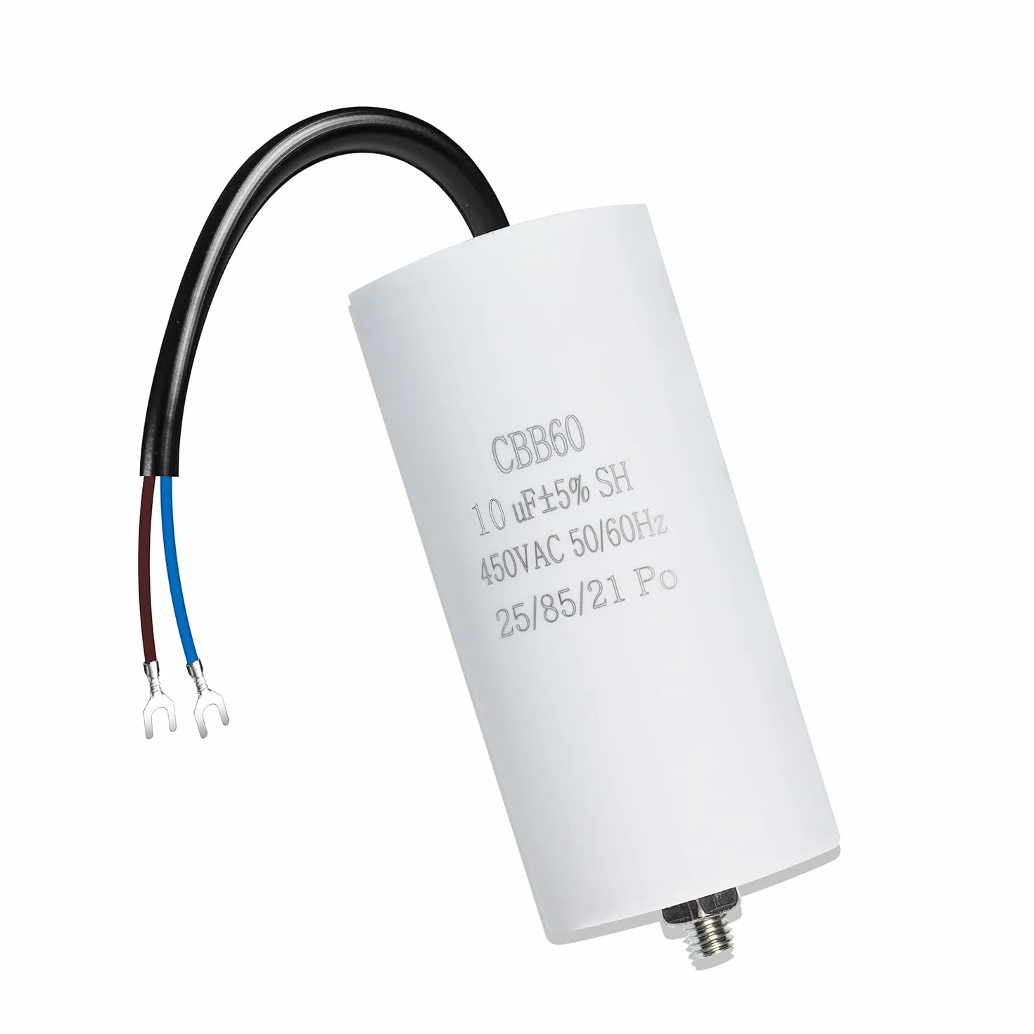 Iruihoo CBB60 Condensatore Motore 10 µF 450 V 50/60 Hz Avviamento con Filo M8