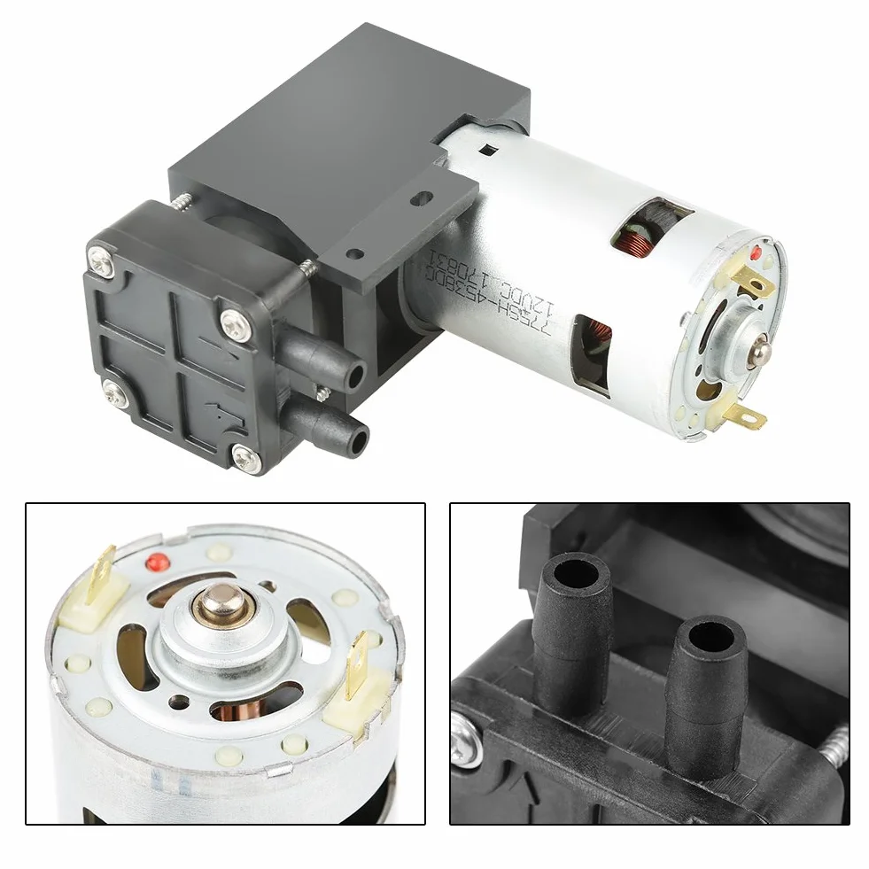Pompa per vuoto, DC12V 42W Mini piccola pompa per vuoto Oilless -85KPa Flow 40L / min, Mini pompa per aria