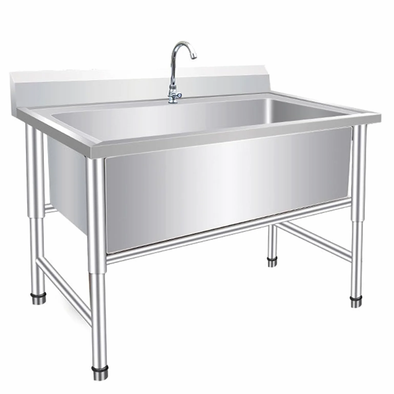 lavello della cucina, lavello della cucina industriale, lavello indipendente in acciaio inox, lavello commerciale a 1 scomparto, lavello industrial (120x60x80cm/47.2x23.6x31.4in)