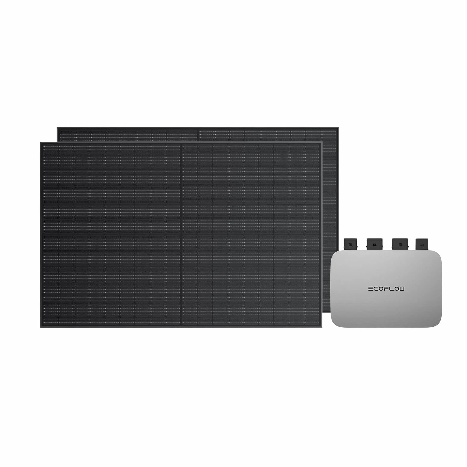 ECOFLOW Impianto fotovoltaico da balcone PowerStream,microinverter grid tie e pannelli solari rigidi 400W×2,compatibile con centrali elettriche portatili e Smart Plug ECOFLOW (Non è incluso il cavo)
