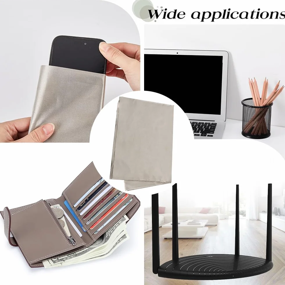 GORGECRAFT Tessuto di Protezione EMF 110 * 200cm Poliestere EMI RF e RFID Schermatura Tessuto in Rame Protezione con Gabbia di Faraday Custodia Fai da Te Schermatura Wireless