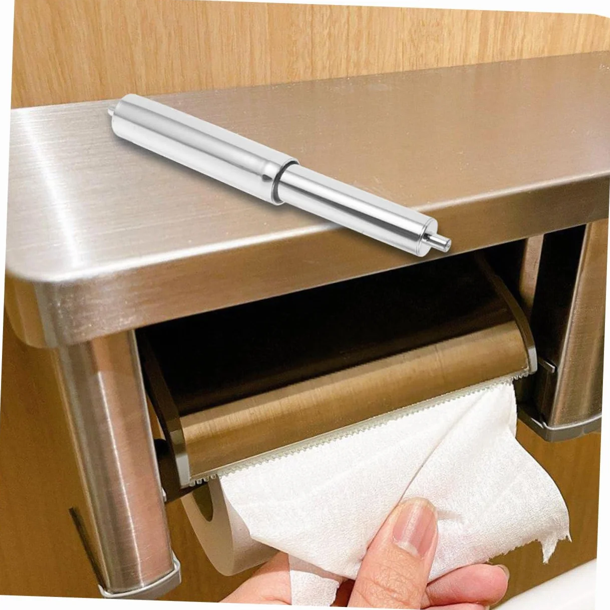 Set 4 Pezzi Portarotolo di Carta Igienica Rullo di Ricambio Retrattile in Pp Facile da Usare, Accessori per Bagno per Case e Hotel