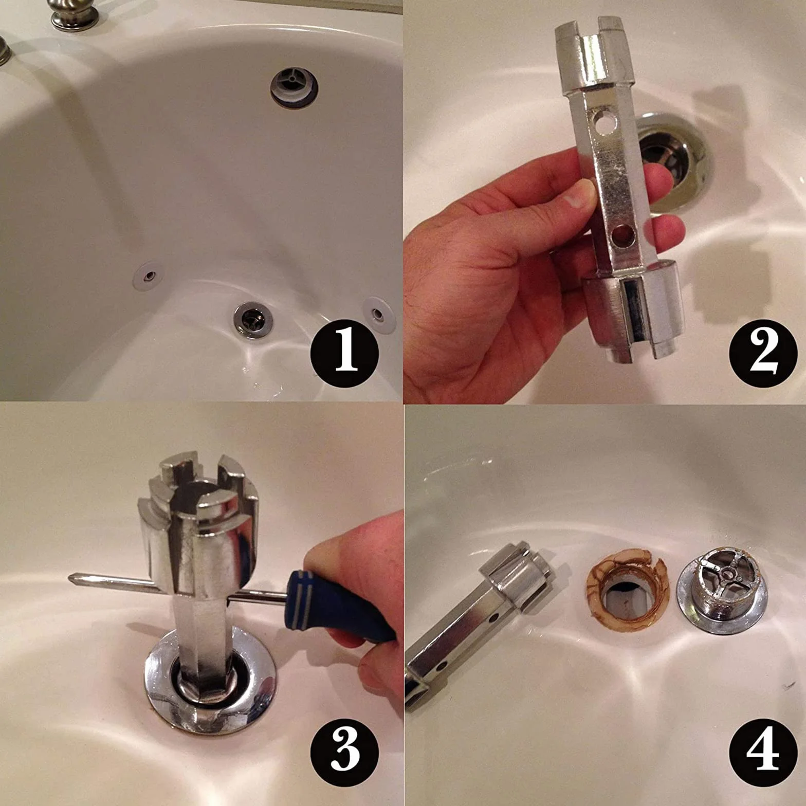 Chiave per rimuovere scarichi per vasca da bagno e doccia, in lega di alluminio