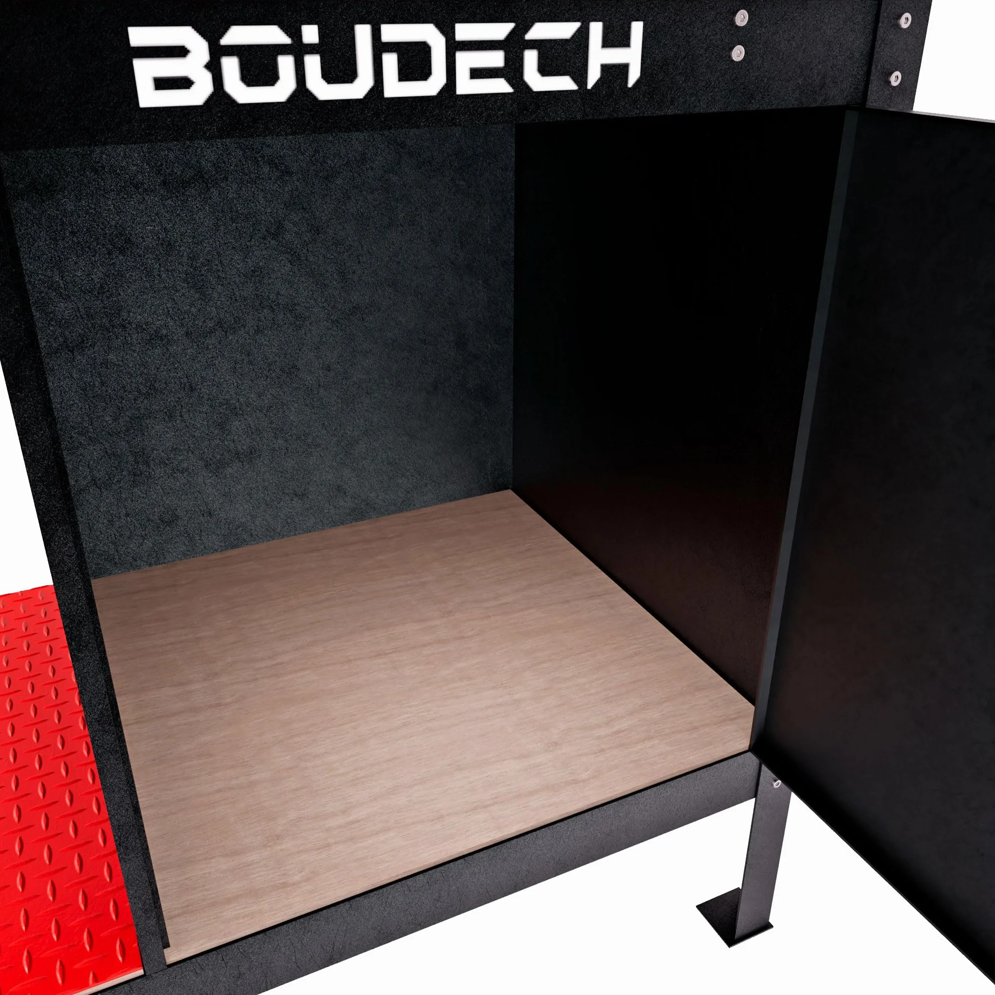 BOUDECH® MANNY - Banco da Lavoro 120x60 cm con Cassetto Porta Utensili 1 Anta e 1 Ripiano Aperto in Metallo Nero