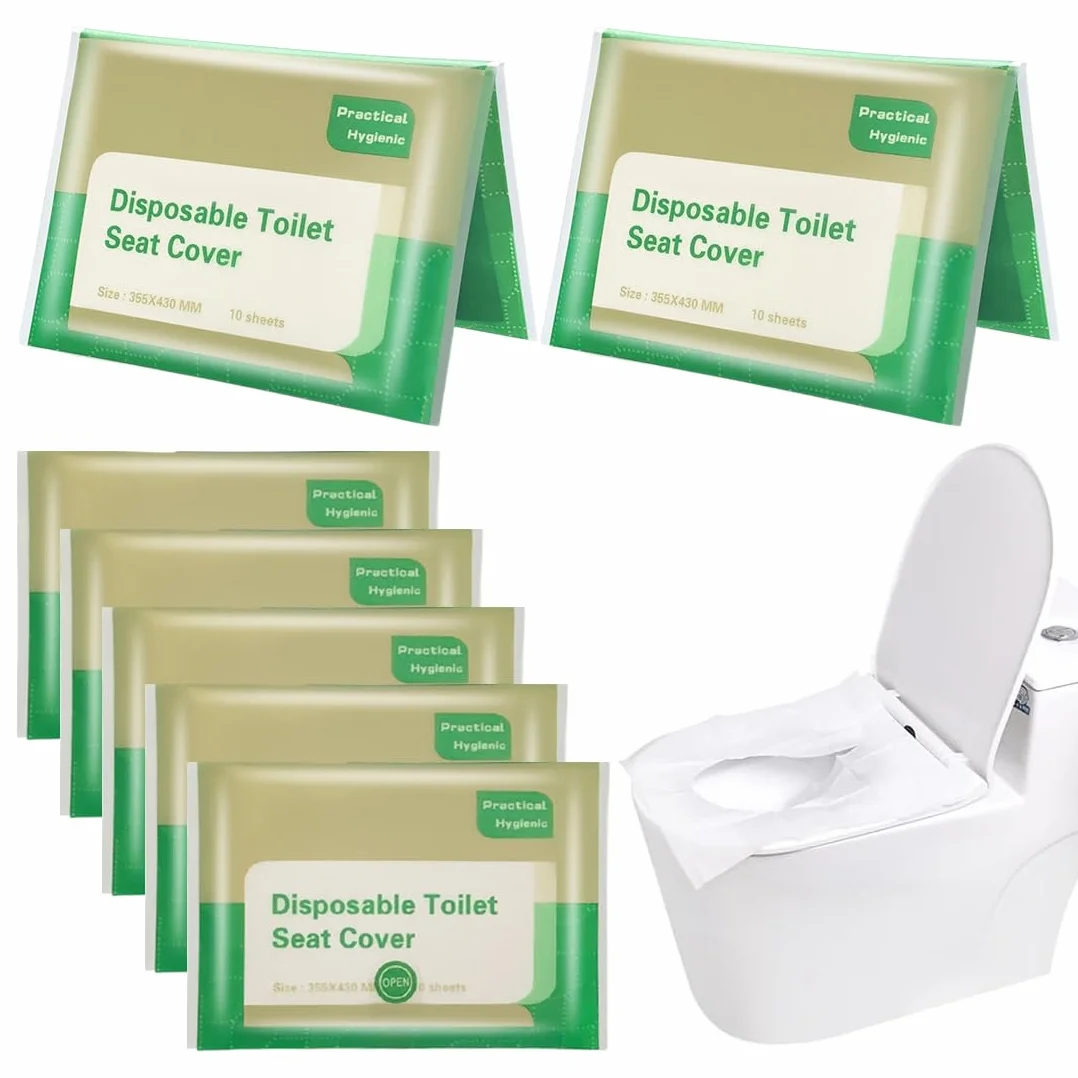 Copriwater Usa e Getta Biodegradabili per Viaggio, Coprisedile Tascabile in Carta per Adulti e Bambini
