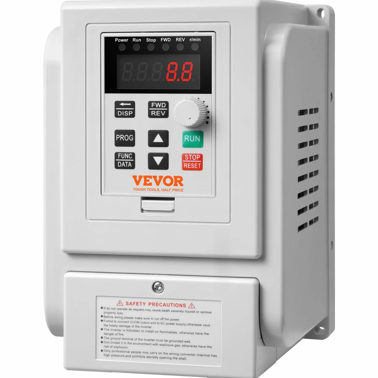 VEVOR Inverter Azionamento a Frequenza Variabile 2,2kW, Regolatore Convertitore Frequenza 3CV 10A 0-400Hz VFD Ingresso Monofase Uscita Trifase Regolatore Inverter di Controllo di Velocità del Motore
