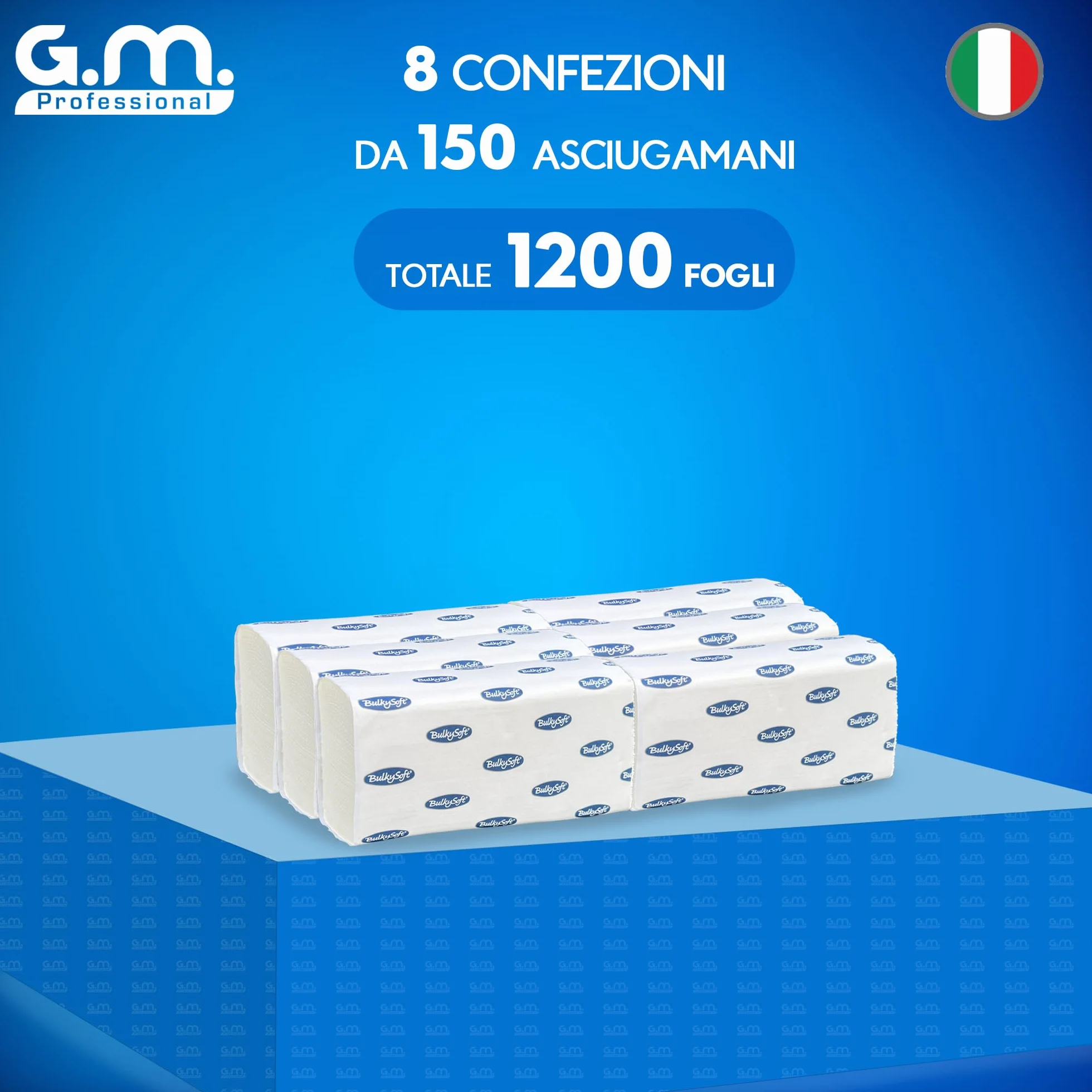 Tovaglioli Di Carta Intercalati 2 Veli 100% Cellulosa 21,5 X 24 Cm Piegati a Z 6 Pacchetti da 200