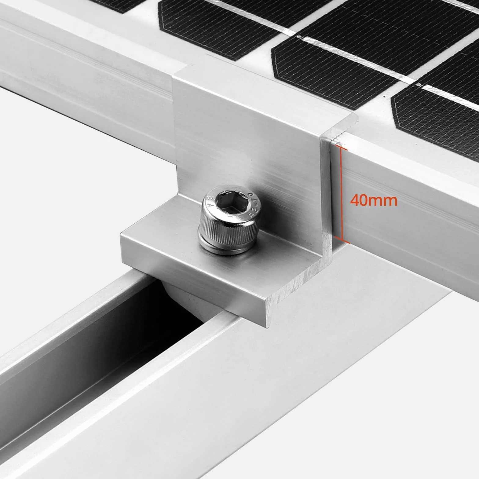 GETLITOOL Z Staffa Montaggio Pannello Solare 40mm Alluminio Set 10 Morsetti Terminali Argento