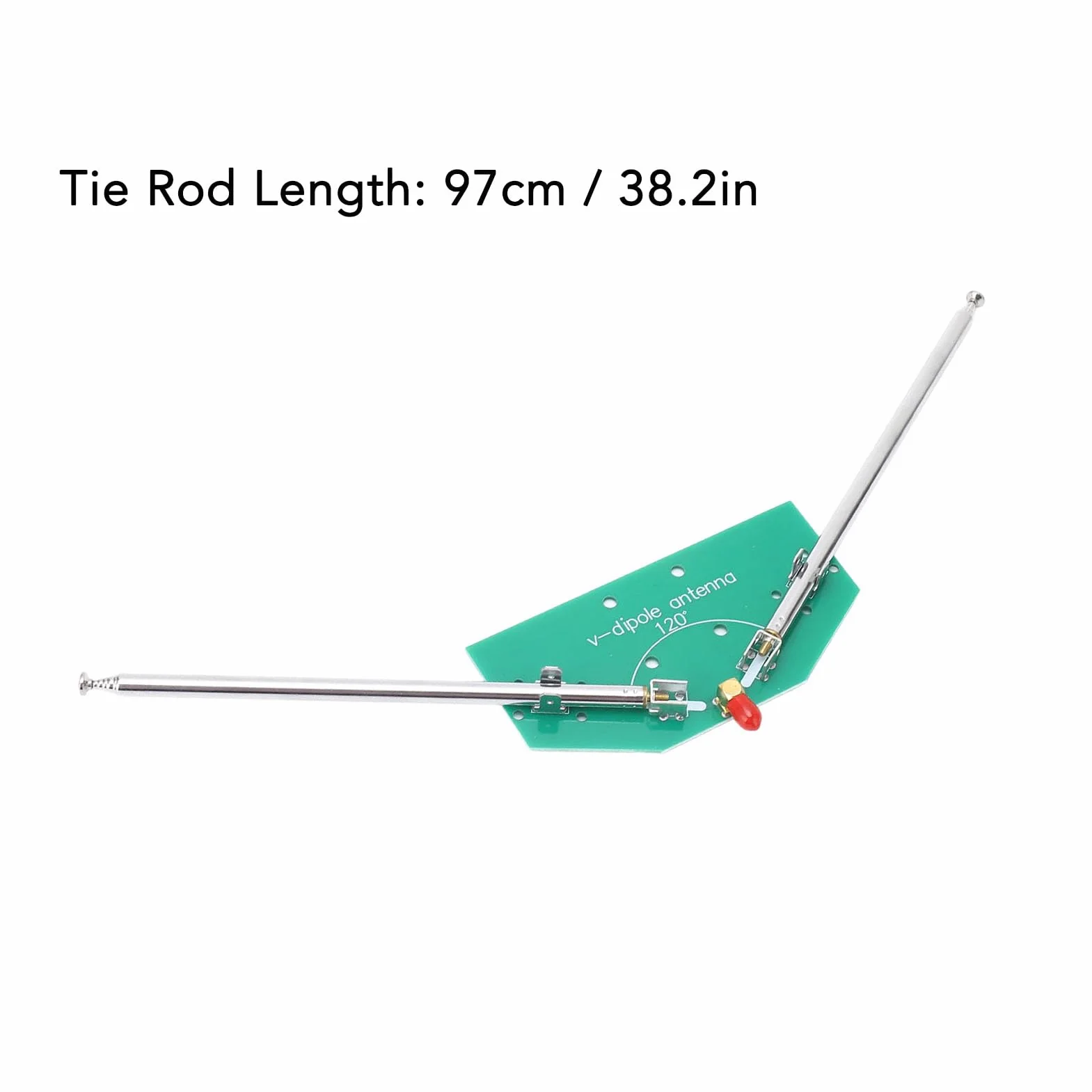 Antenna Dipolo Telescopica V Lunghezza 97 Cm Frequenza Regolabile 78M-415 MHz Interfaccia SMA Femmina Contatti in Lega D'argento per Applicazioni Aeronautiche