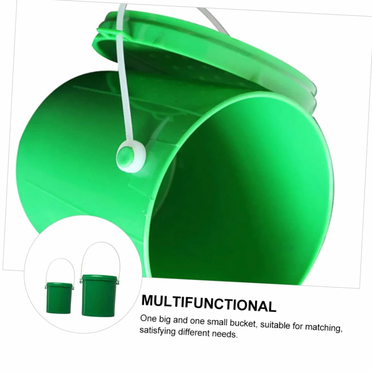 POPETPOP Secchio Leggero Plastica Verde 2 Pezzi Esche da Pesca Resistente agli Urti Contenitore Vermi Vivi